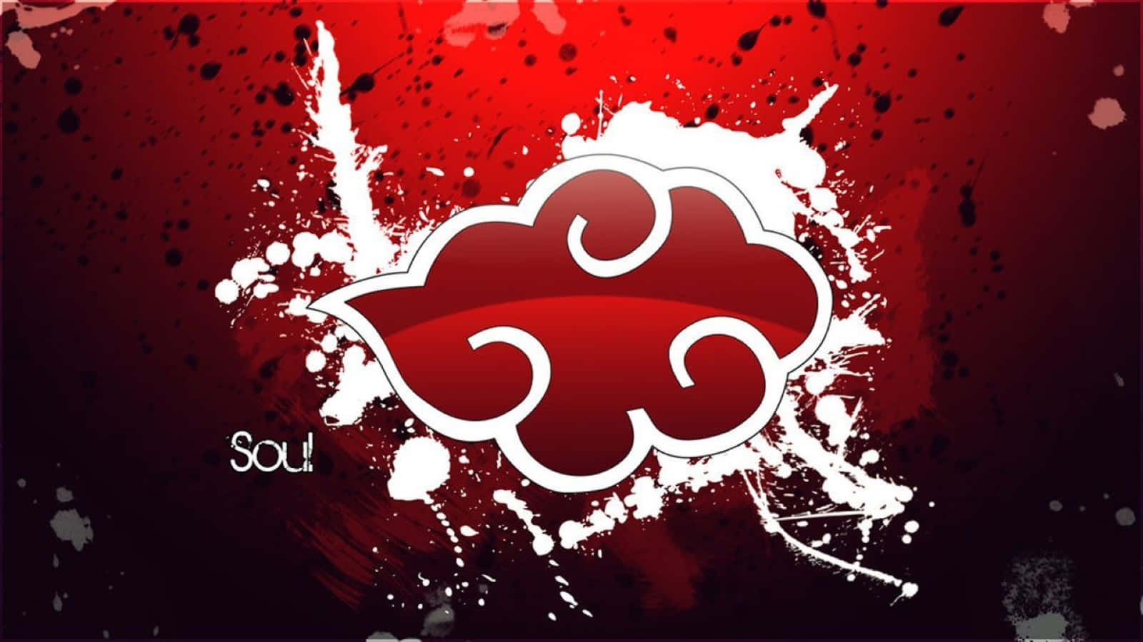 Akatsuki Symbol, bright red, white outline, HD Desktop Wallpaper