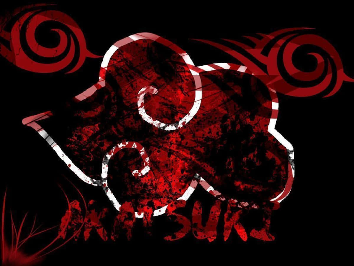 Akatsuki Symbol, red cloud, white outlines, SD Desktop Wallpaper