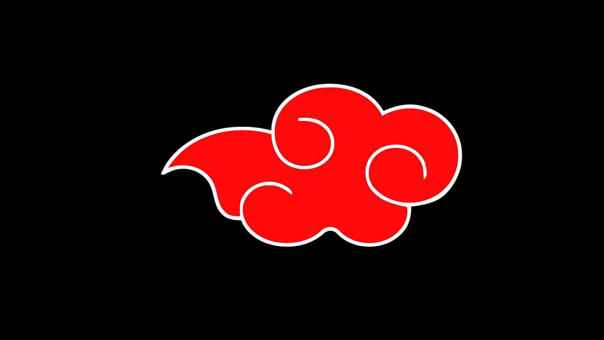 Akatsuki Symbol, red cloud symbol, white outline, Full HD Desktop Wallpaper