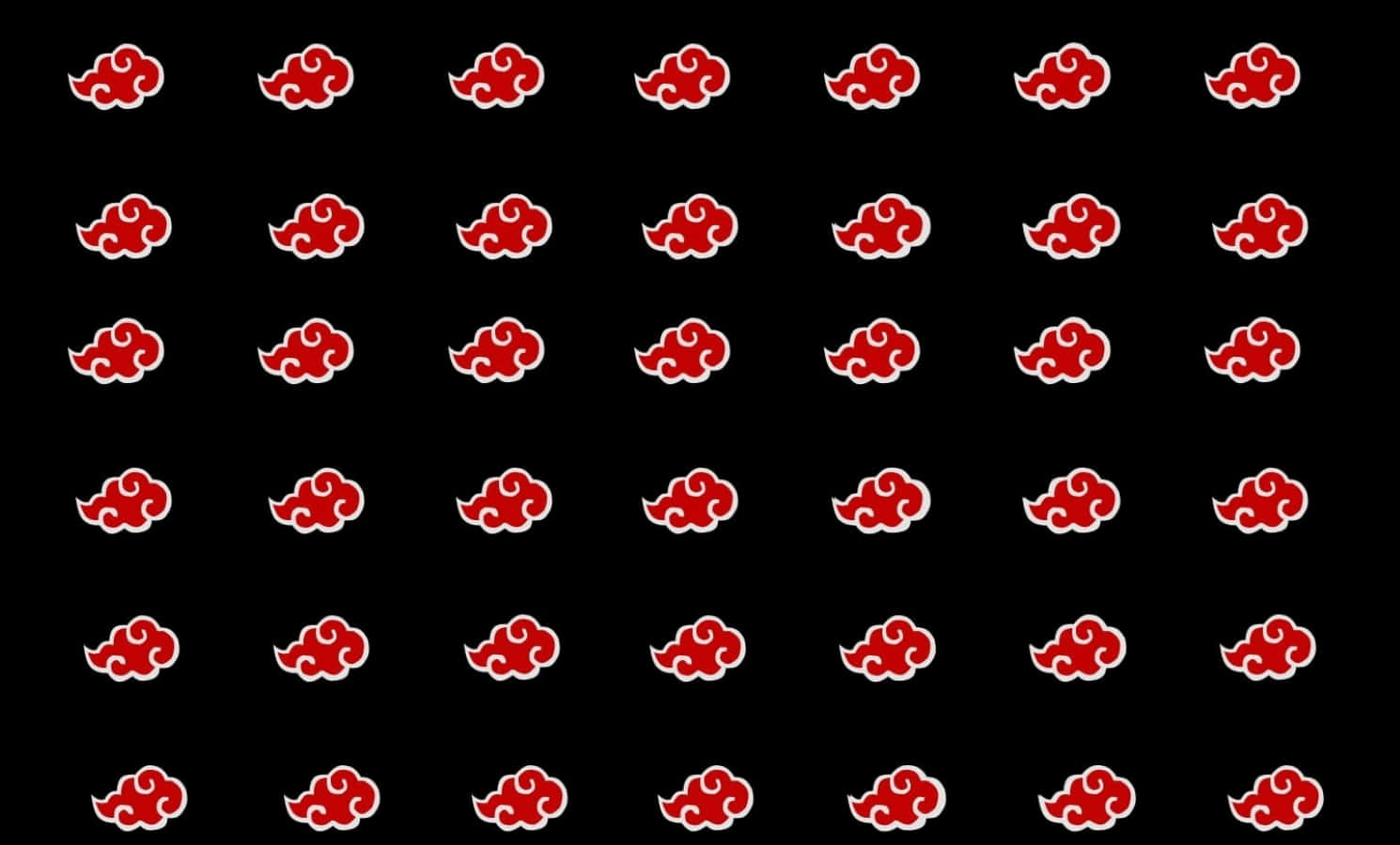 Akatsuki Symbol, red and white stylized clouds, grid, HD Desktop Wallpaper
