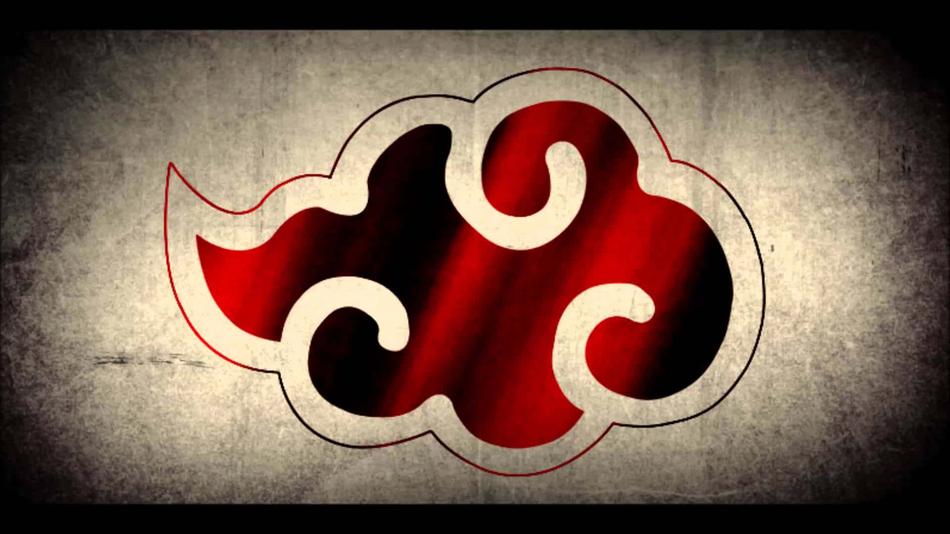 Akatsuki Symbol, red cloud symbol, white swirls, Full HD Desktop Wallpaper