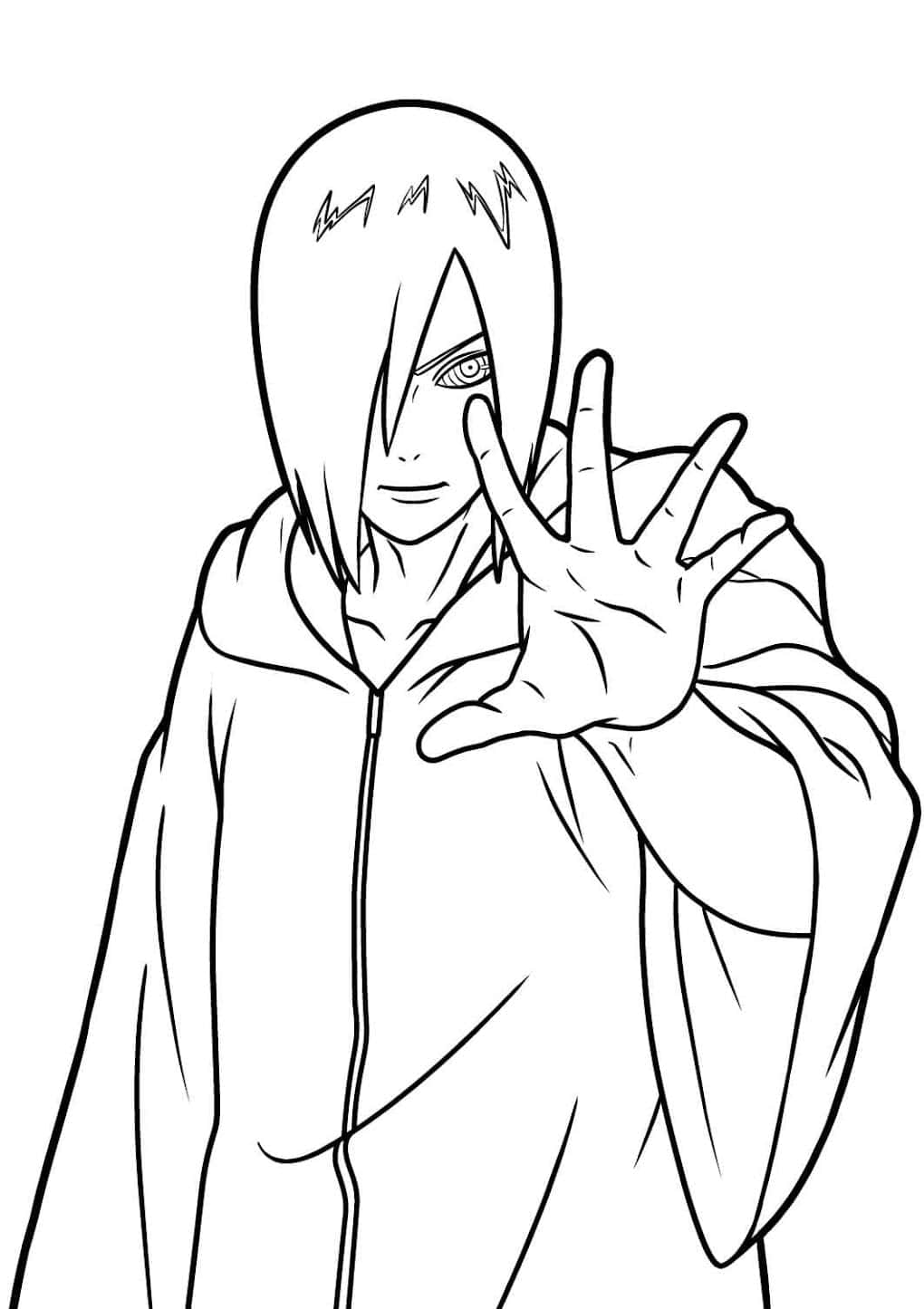 Akatsuki Symbol, black and white line art, short hair, HD Phone Wallpaper