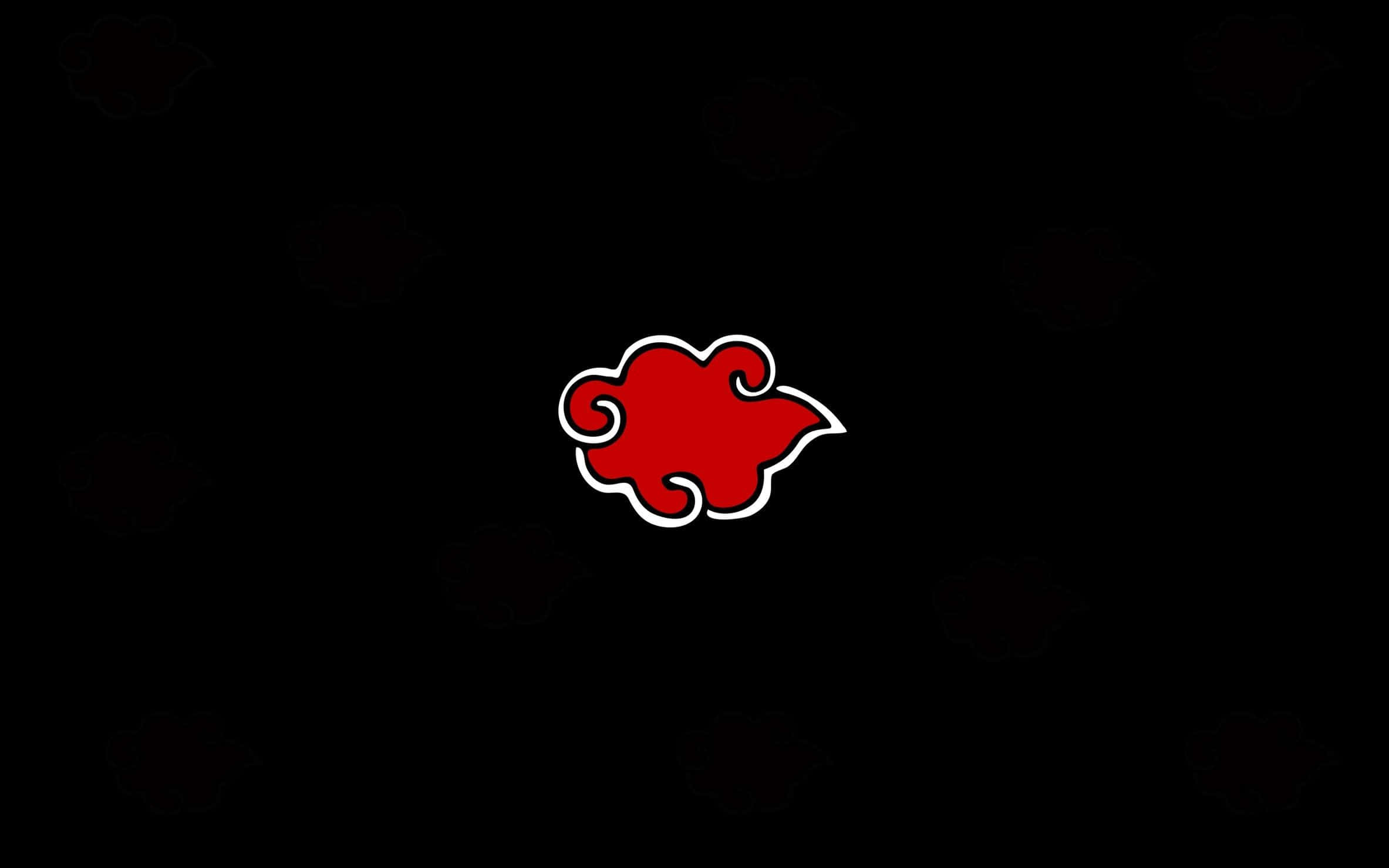 Akatsuki Symbol, red cloud symbol, white outline, Full HD Desktop Wallpaper
