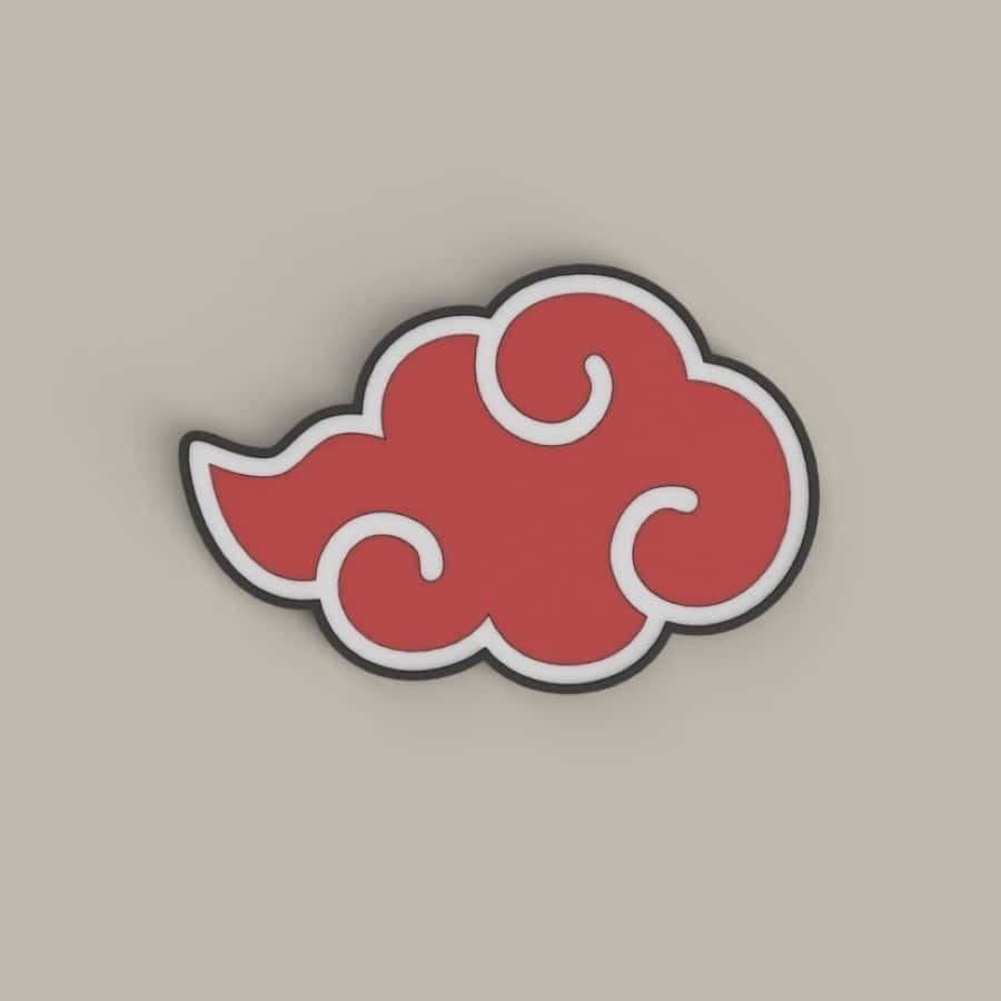 Akatsuki Symbol, red cloud emblem, white and black outlines, SD Desktop Wallpaper