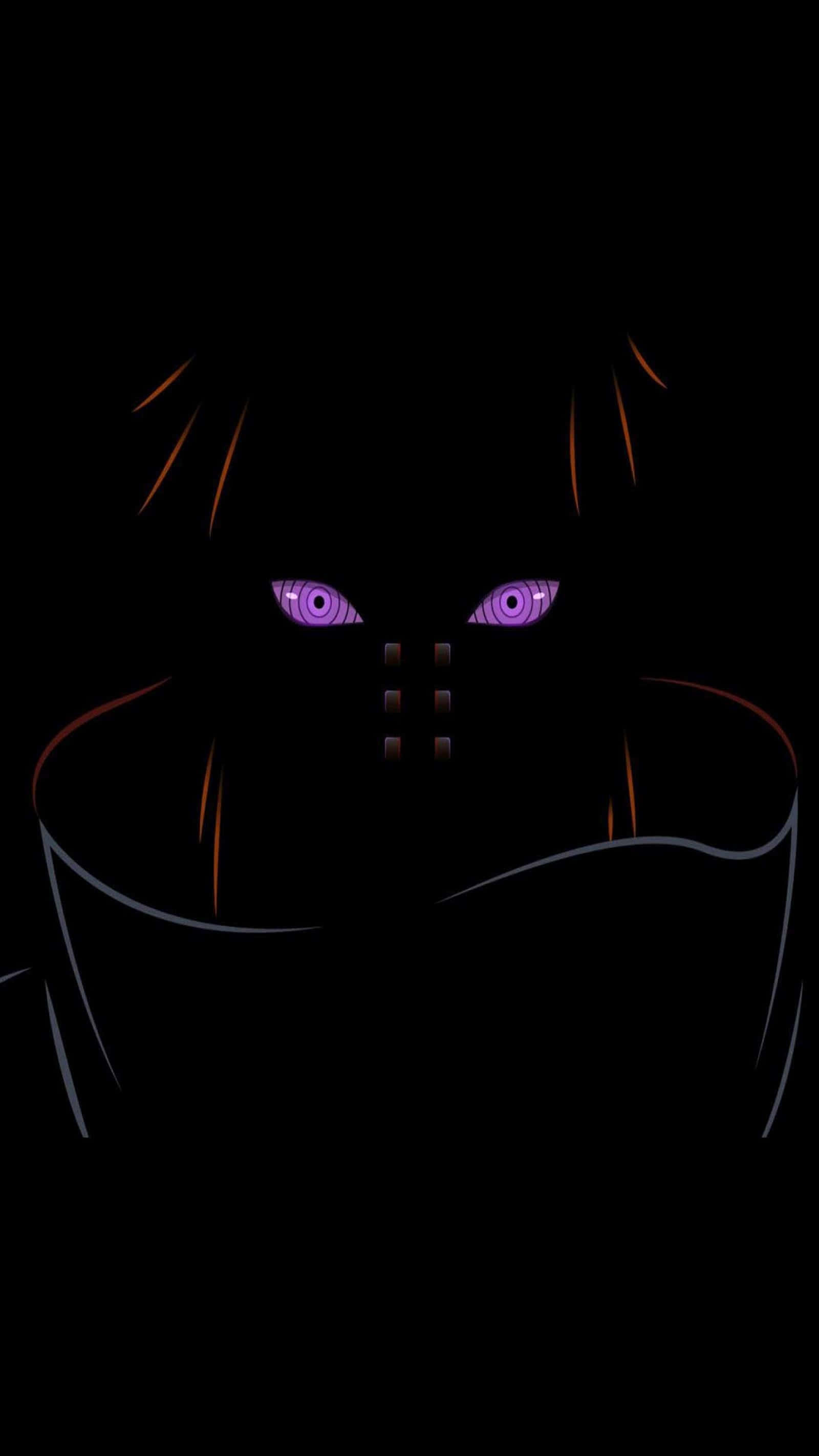 Akatsuki, glowing purple eyes, orange hair, 2K Phone Wallpaper