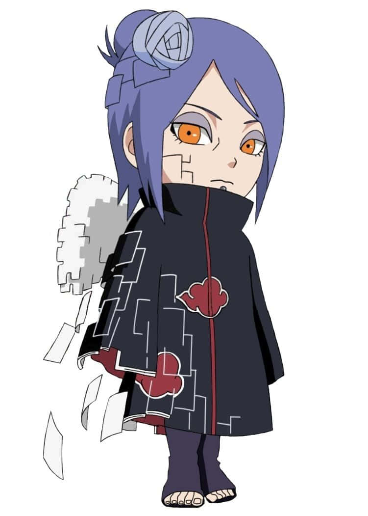 Akatsuki, chibi anime girl, purple hair, SD Phone Wallpaper