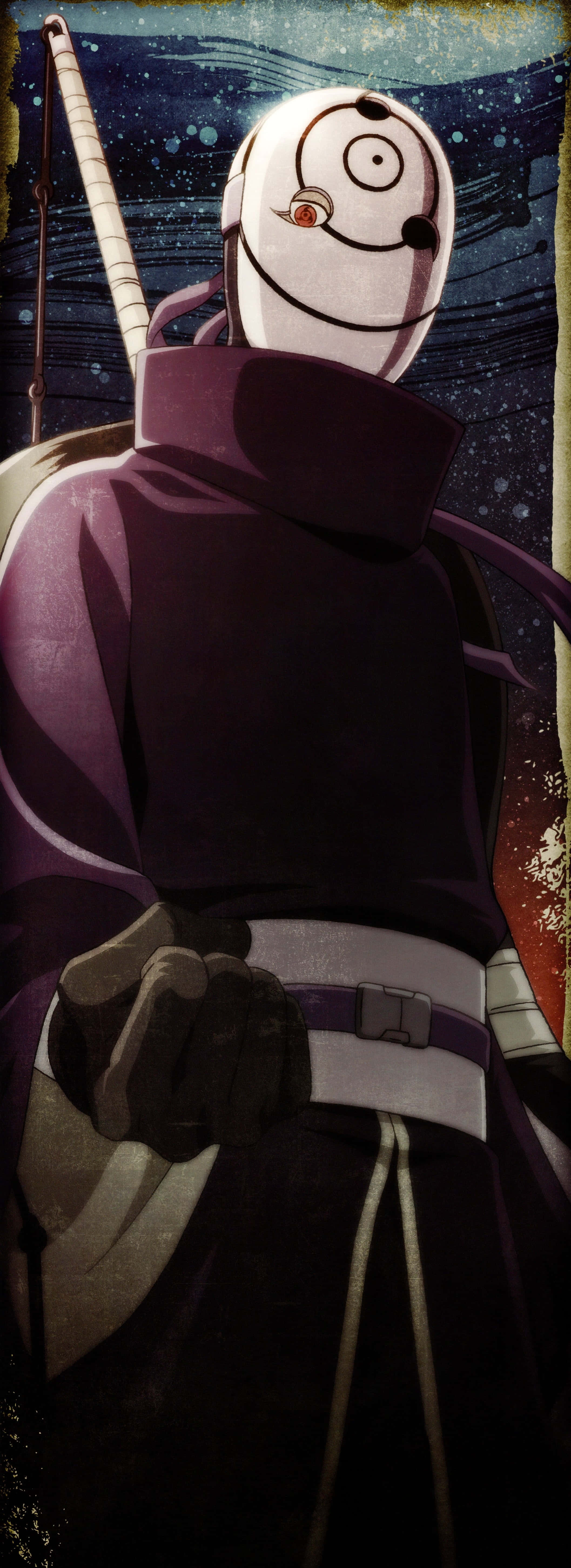 Akatsuki Tobi, purple robes, sword, 5K Phone Wallpaper
