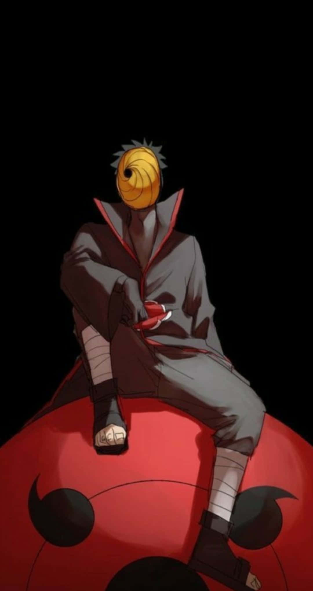 Akatsuki Tobi, yellow mask, red robe, Full HD Phone Wallpaper