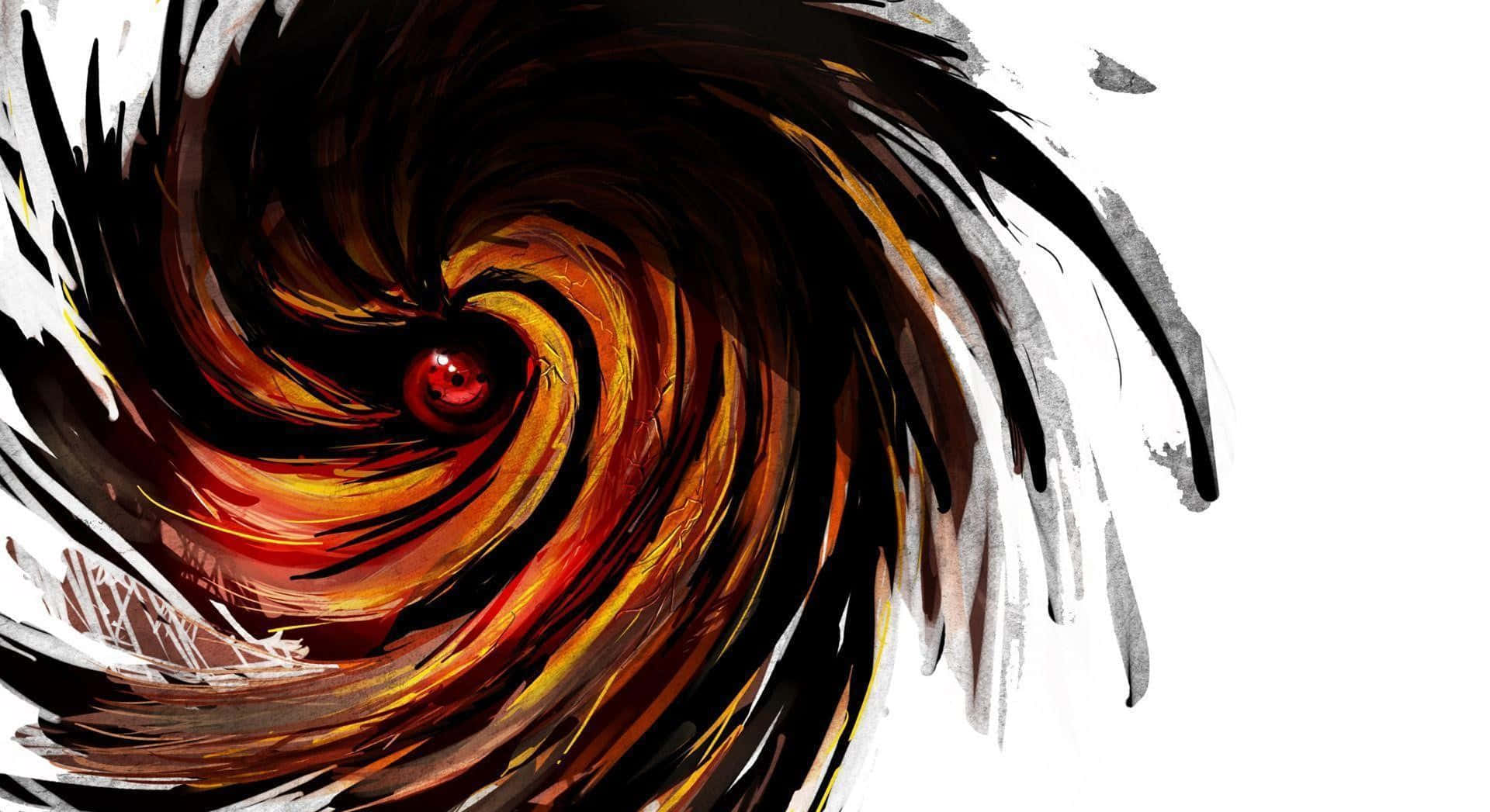 Akatsuki Tobi, fiery orange, black ink, Full HD Desktop Wallpaper