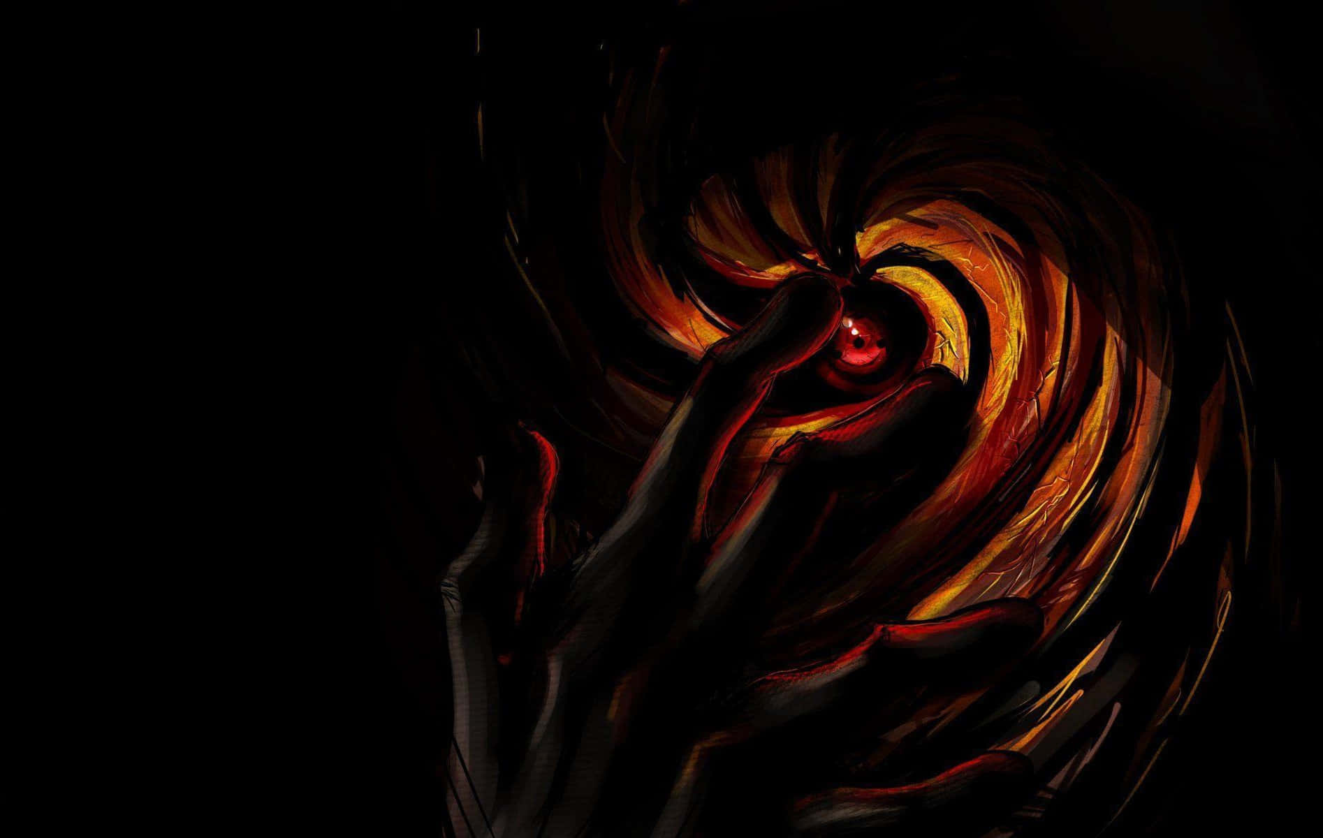 Akatsuki Tobi, fiery orange and red energy, black void, HD Desktop Wallpaper