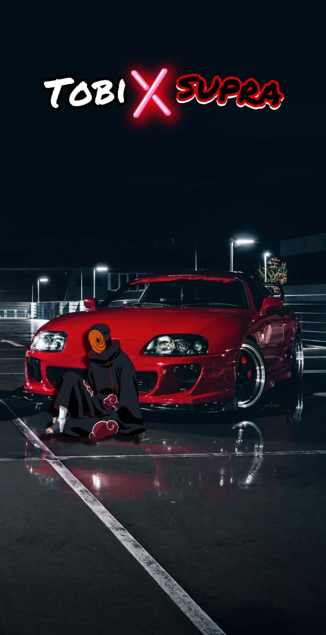 Akatsuki Tobi, red sports car, anime character, Full HD Phone Wallpaper