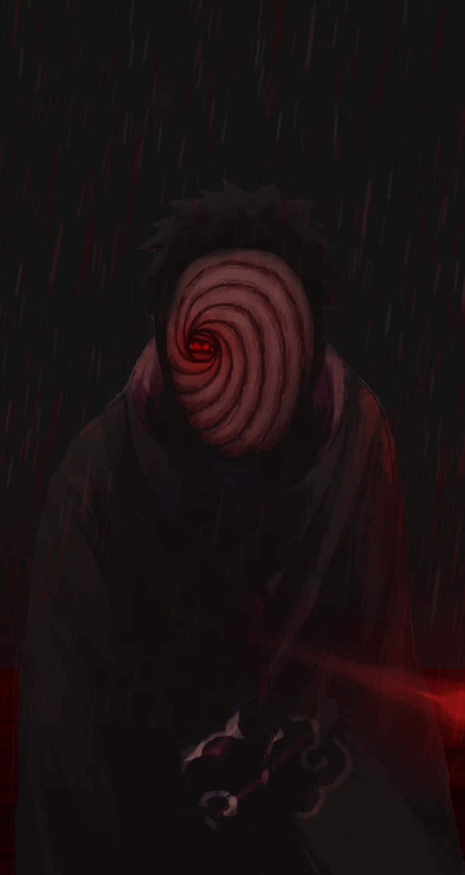 Akatsuki Tobi, spiral mask, red lighting, HD Phone Wallpaper