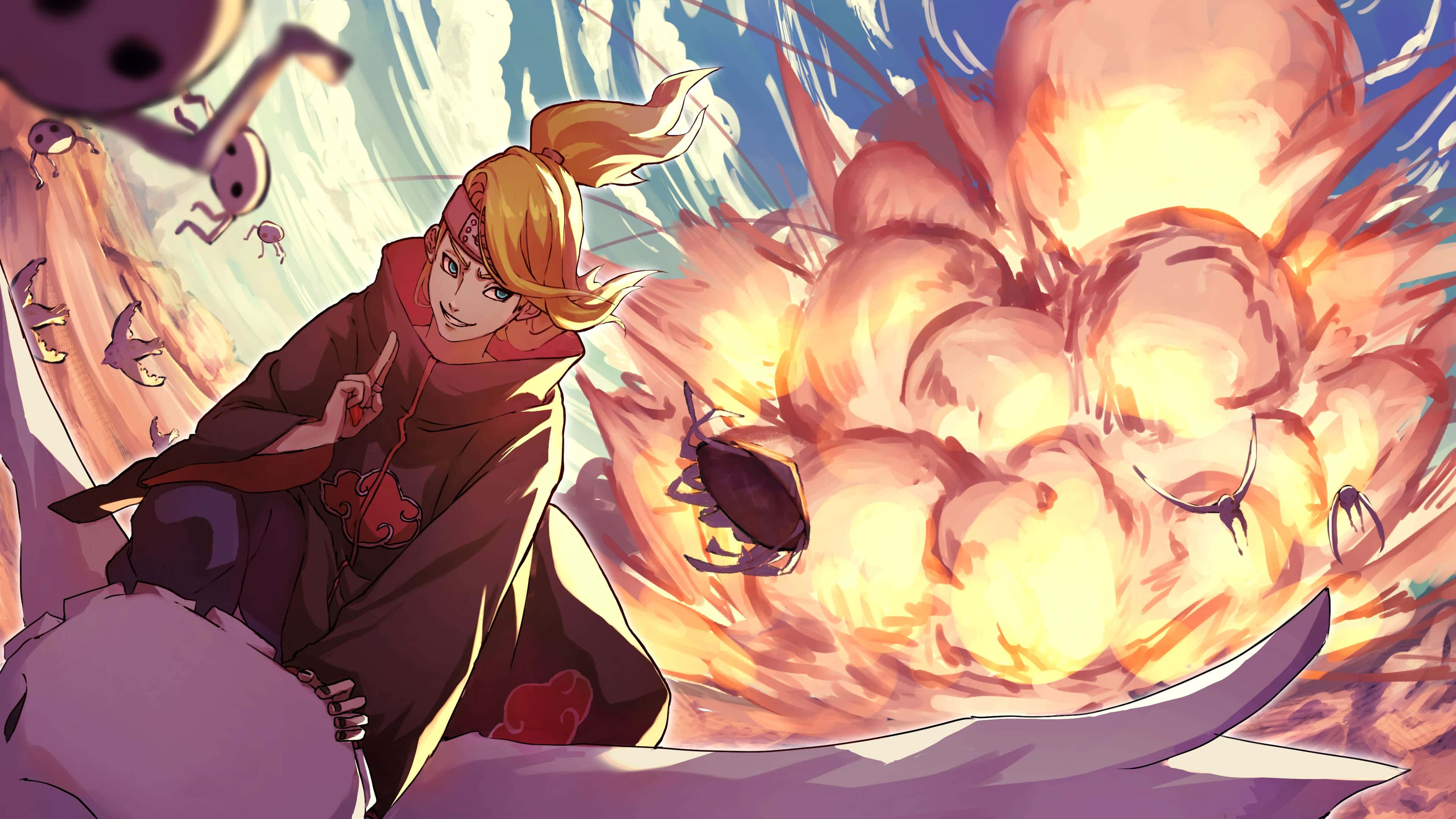 Akatsuki, Deidara, blonde hair, 4K Desktop Wallpaper