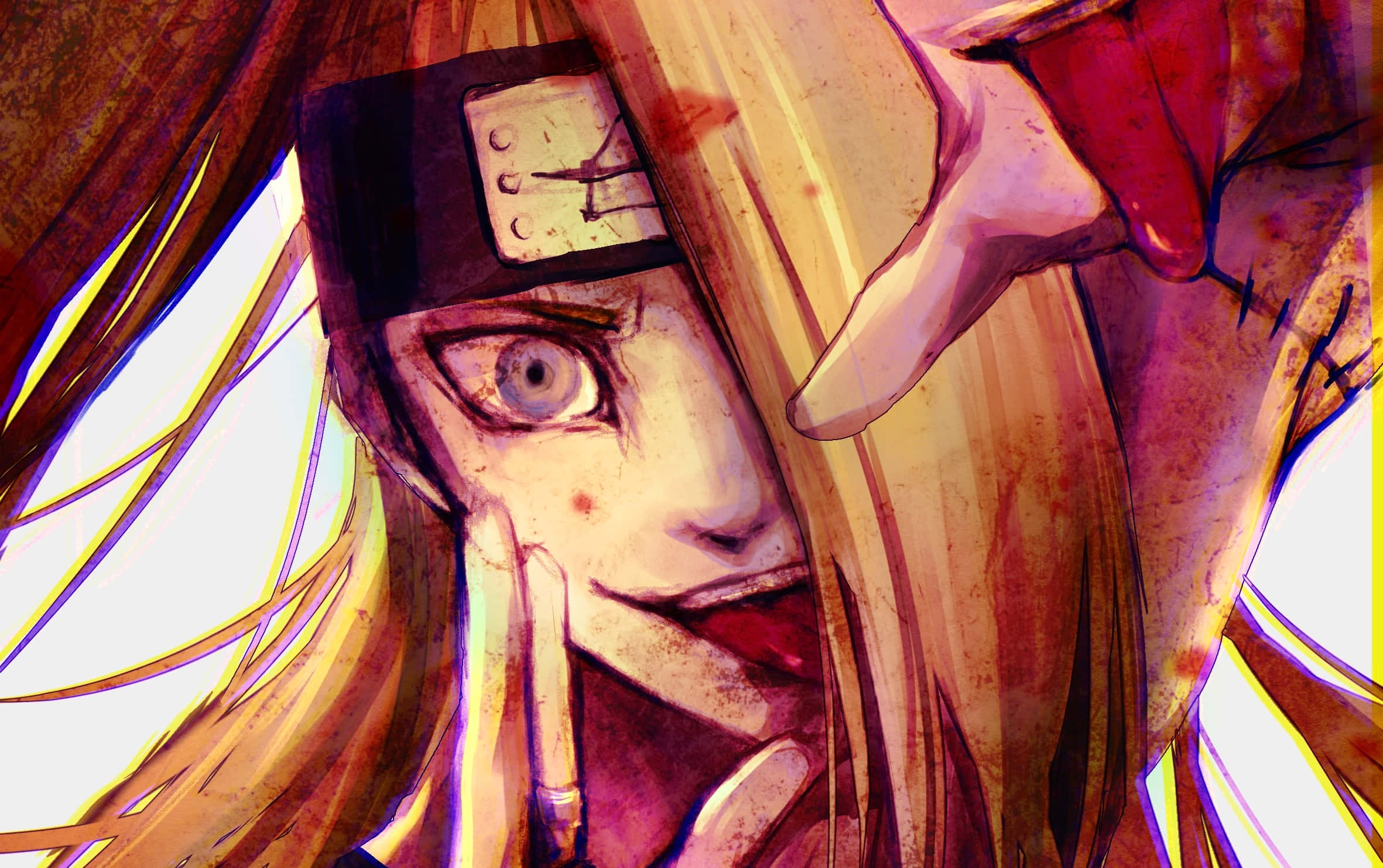 Akatsuki, Deidara, bloodied ninja, Full HD Desktop Wallpaper