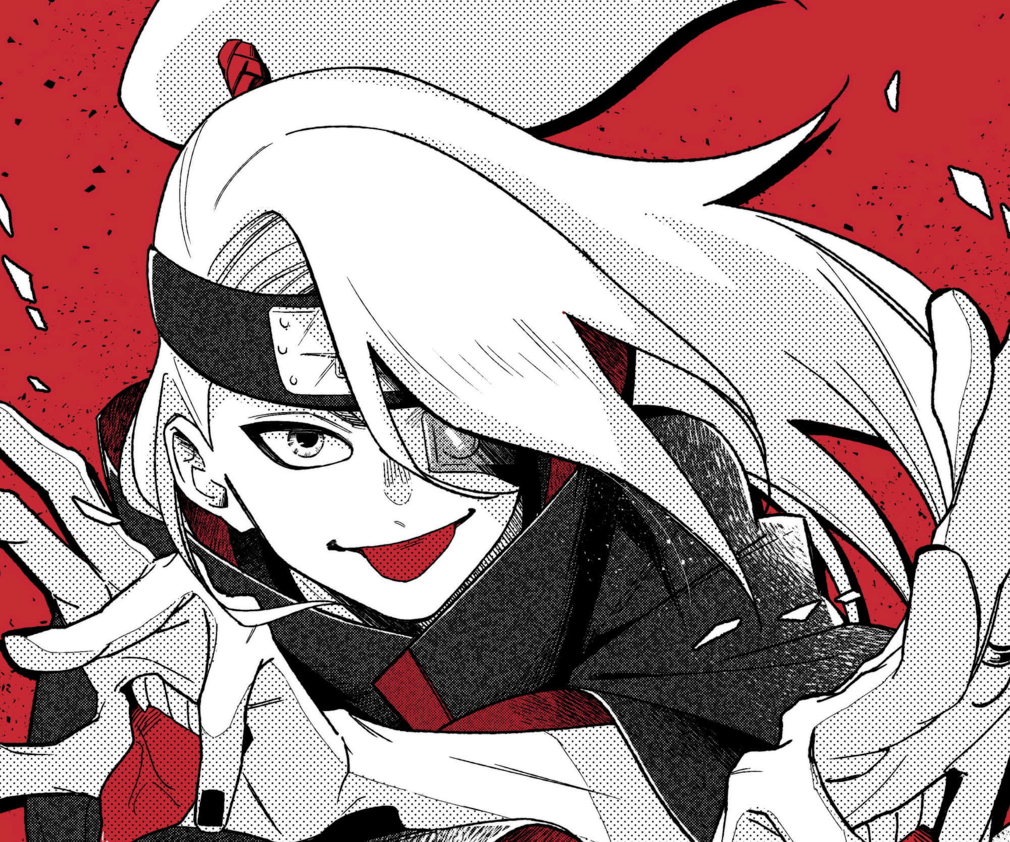 Akatsuki, Deidara, white hair, Full HD Desktop Wallpaper