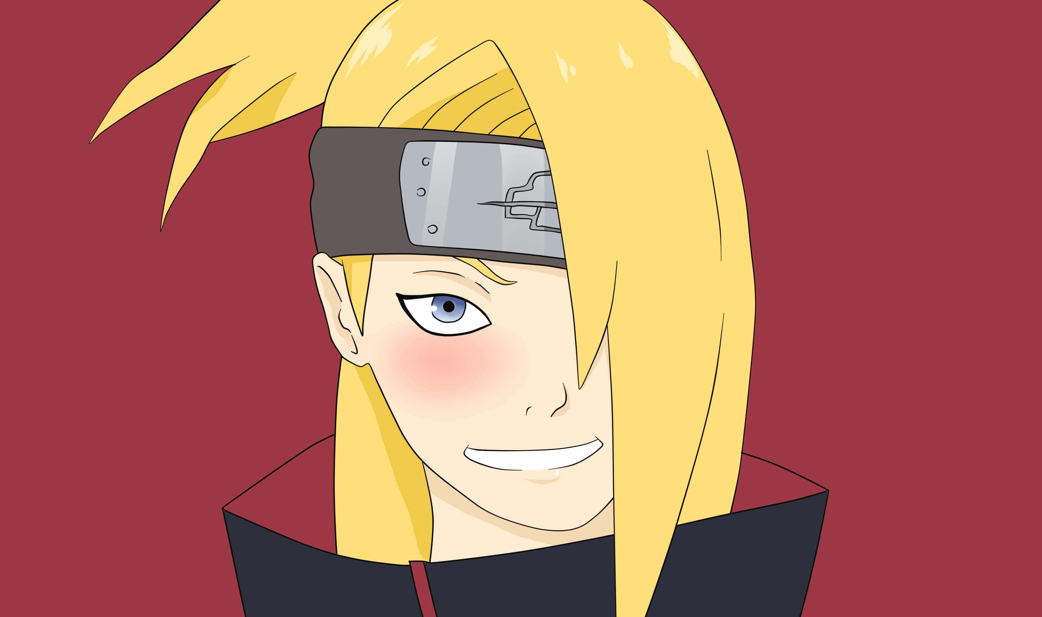 Akatsuki, Deidara, spiky blonde hair, 2K Desktop Wallpaper
