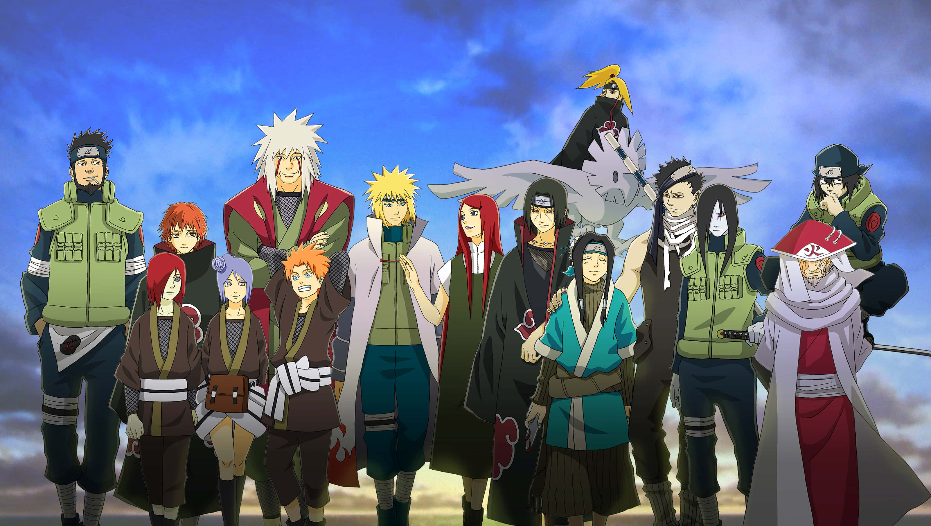 Akatsuki X Deidara, 3206 x 1811, anime group of ninjas, 2K Desktop Wallpaper