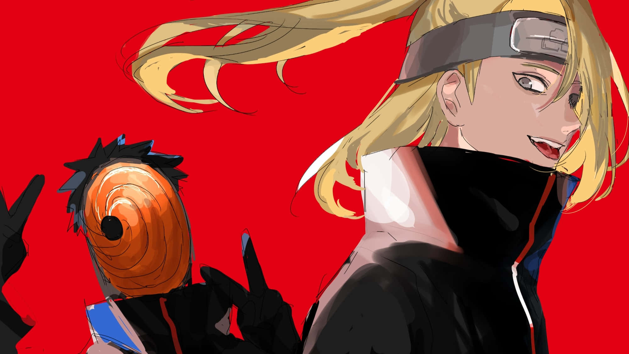 Akatsuki X Deidara, blonde hair, headband, Full HD Desktop Wallpaper
