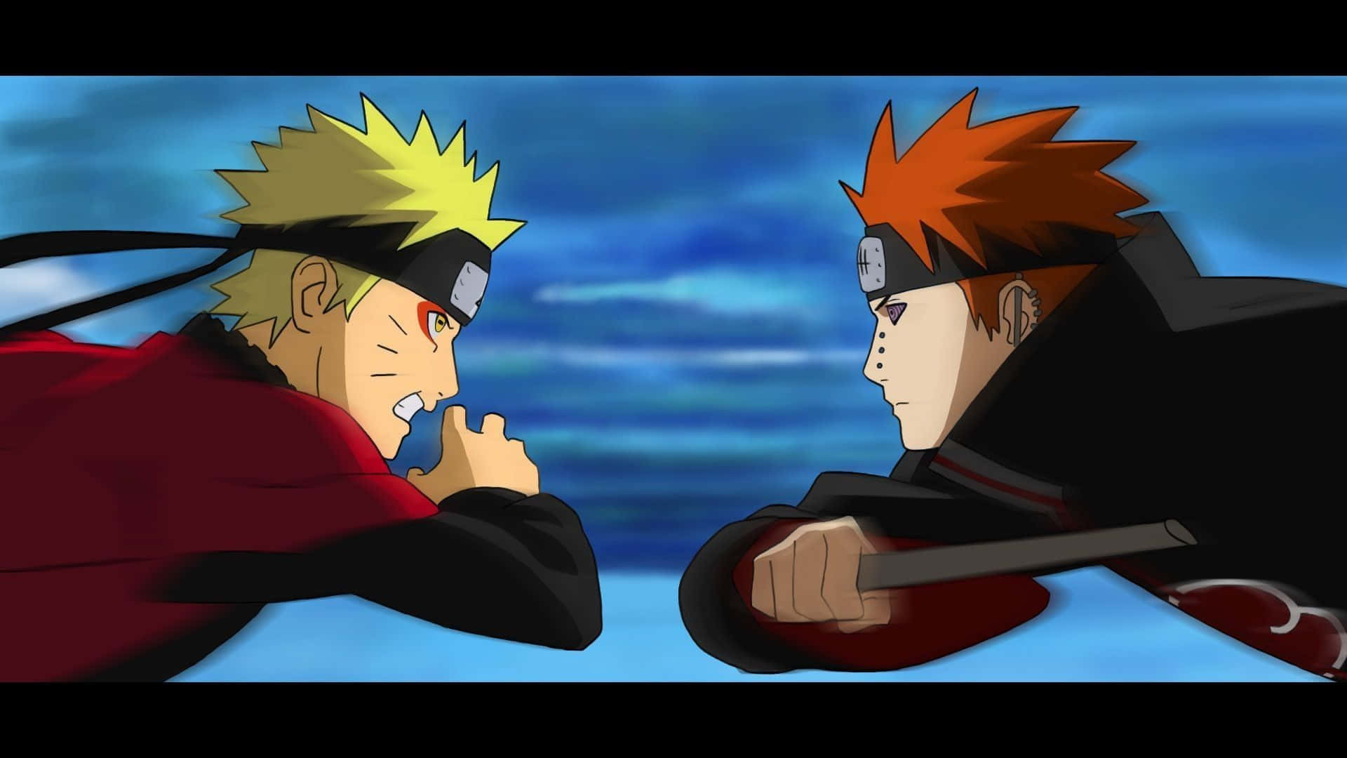 Akatsuki Yahiko, anime warriors, stormy blue sky, Full HD Desktop Wallpaper