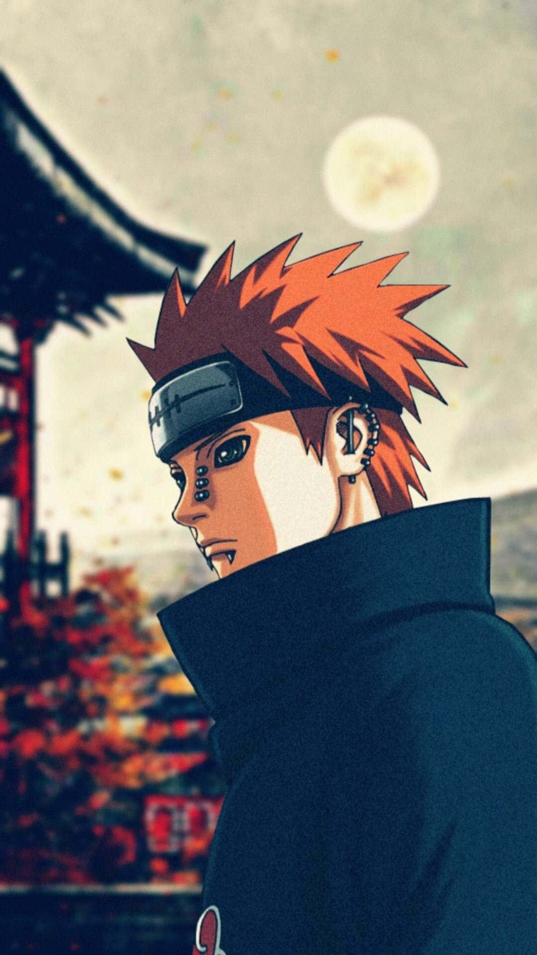 Akatsuki Yahiko, spiky orange hair, headband, HD Phone Wallpaper
