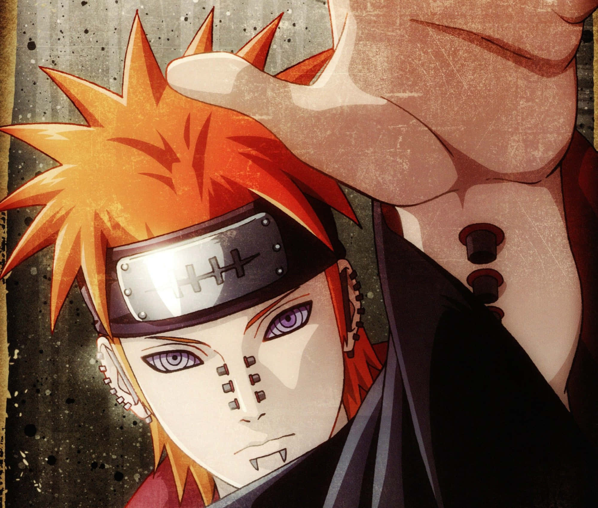 Akatsuki Yahiko, spiky-haired, purple eyes, Full HD Desktop Wallpaper