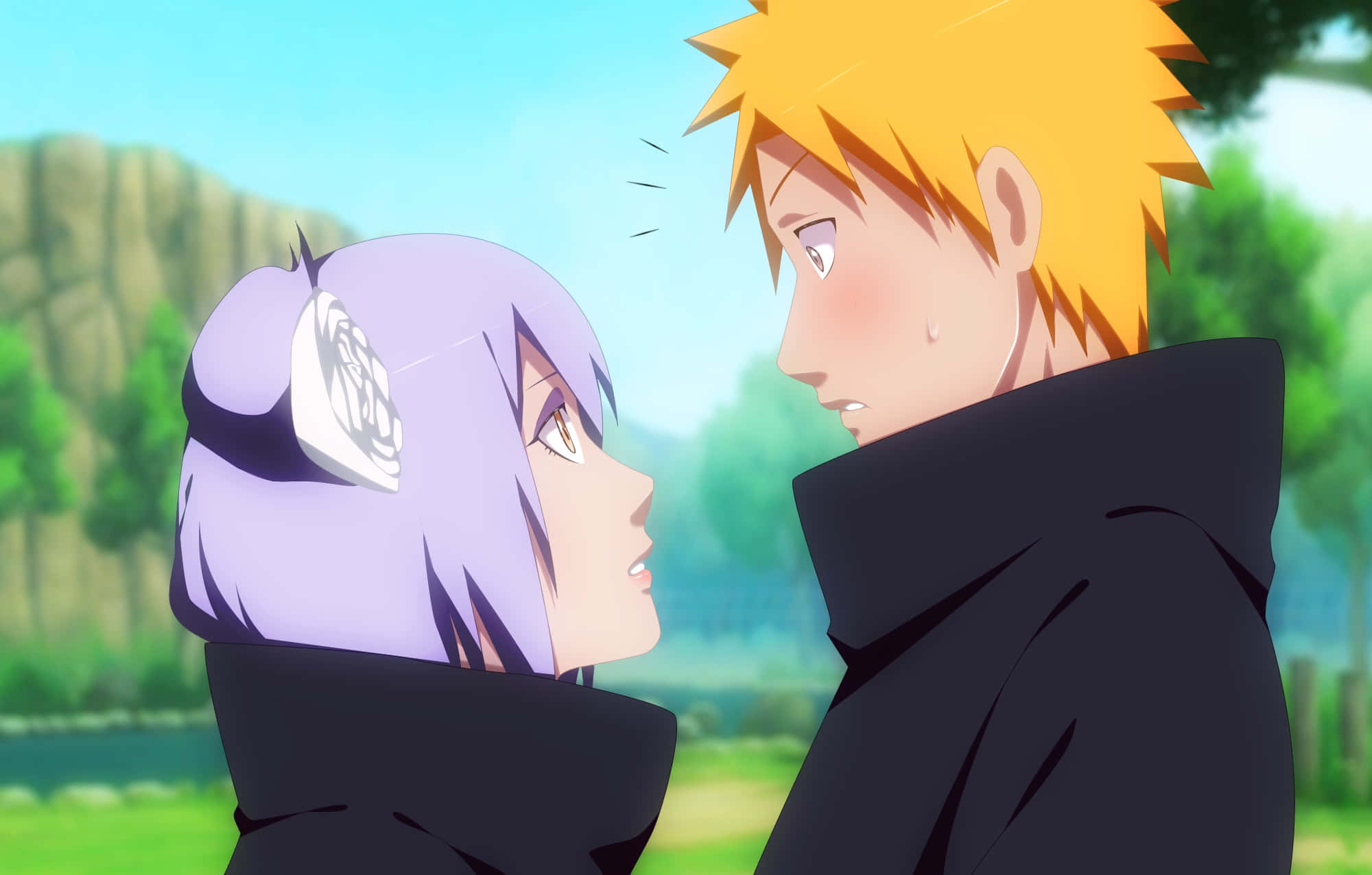 Akatsuki Yahiko, 2000 x 1276, purple hair, Full HD Desktop Wallpaper