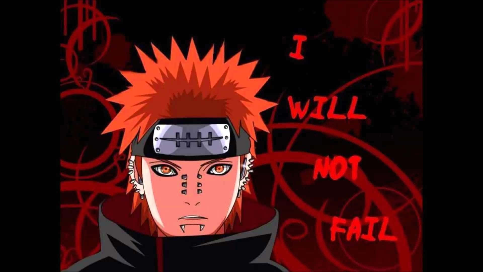 Akatsuki Yahiko, spiky orange hair, red eyes, Full HD Desktop Wallpaper
