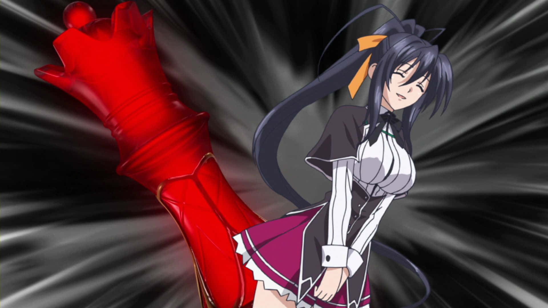 Akeno Himejima, maid outfit, red glove, Full HD Desktop Wallpaper