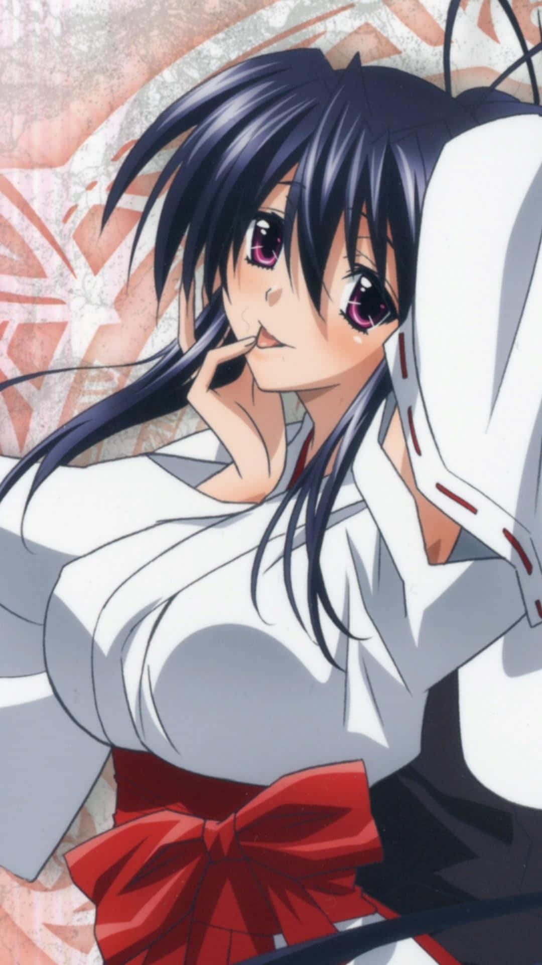 Akeno Himejima, dark hair, purple eyes, Full HD Phone Wallpaper