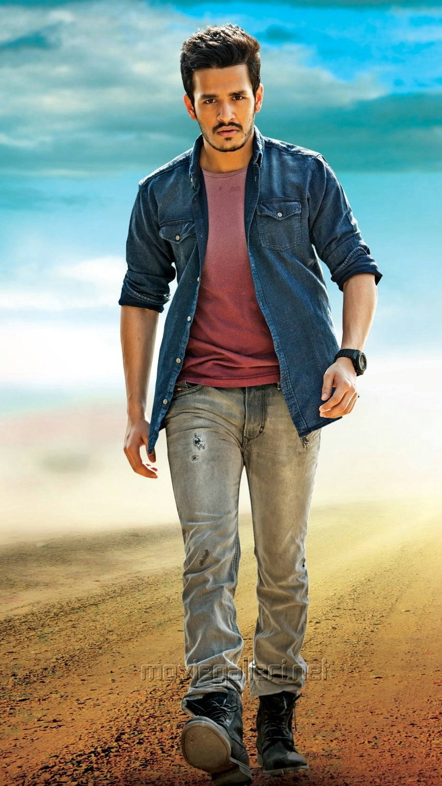 Akhil Akkineni, denim shirt, jeans, HD Phone Wallpaper