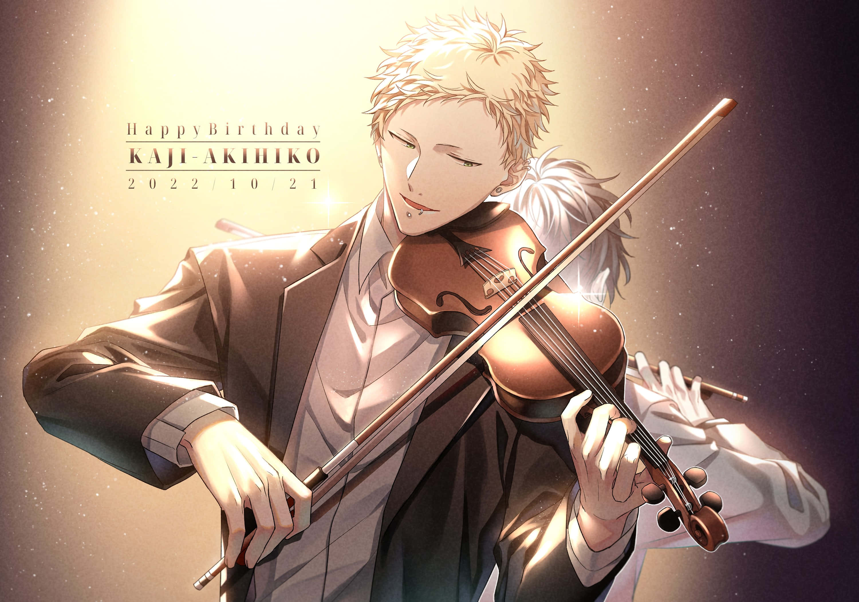Akihiko Kaji, violinist, suit, 2K Desktop Wallpaper