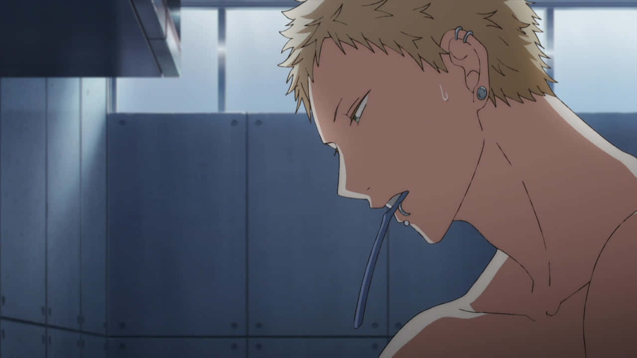 Akihiko Kaji, spiky blonde hair, ear piercings, HD Desktop Wallpaper