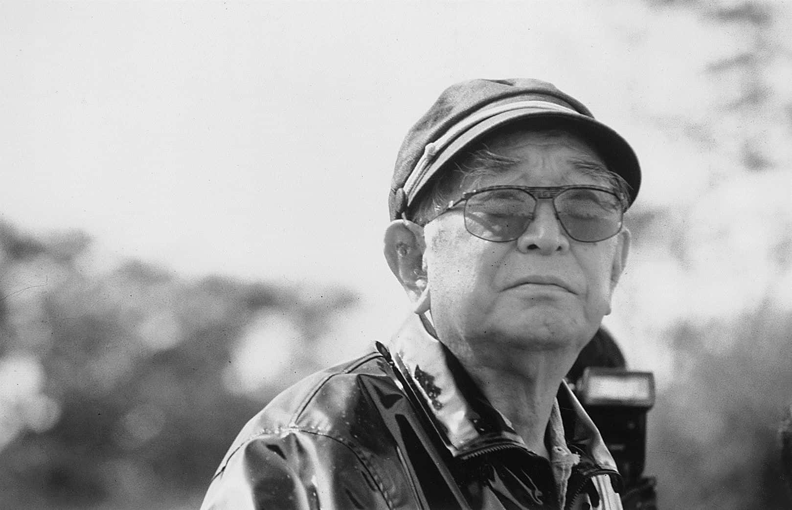 Akira Kurosawa, black and white, elderly man, HD Desktop Wallpaper