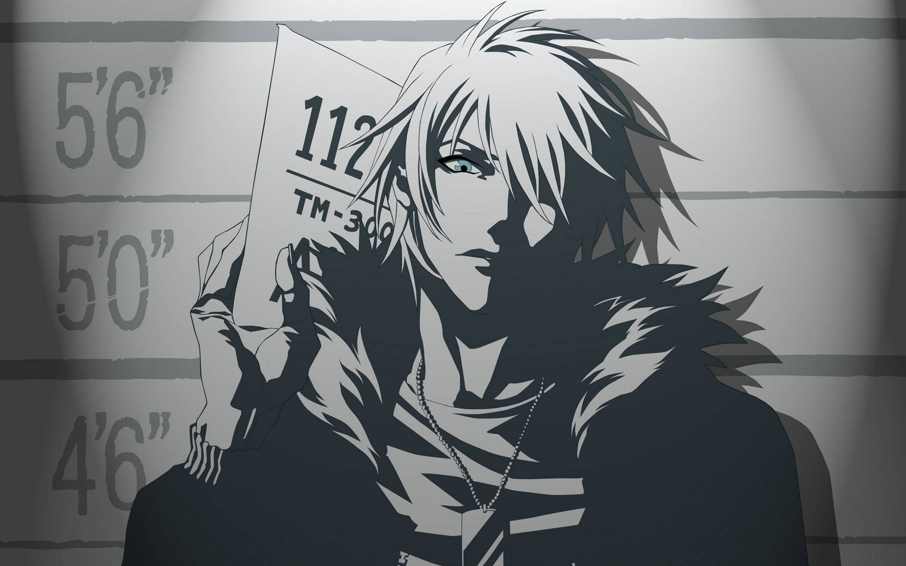 Akira, spiky white hair, green eyes, HD Desktop Wallpaper