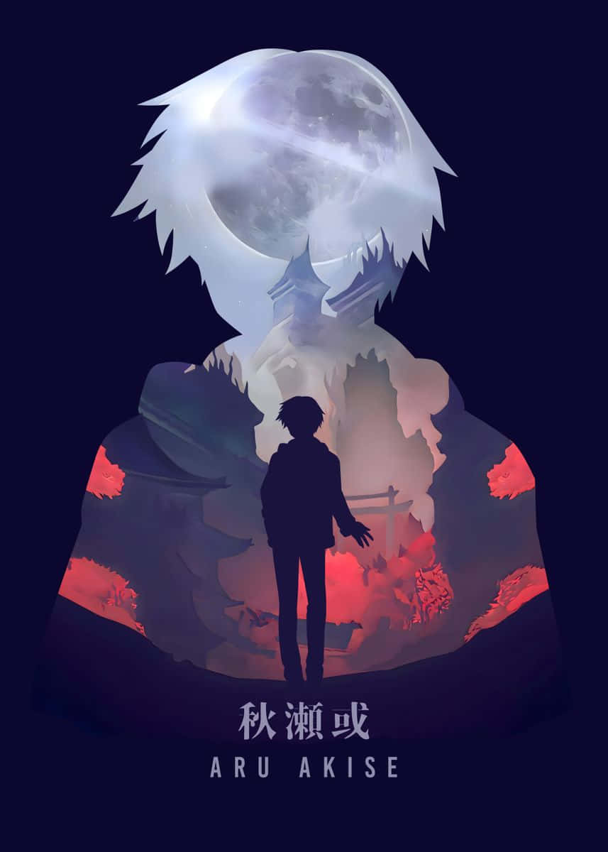 Akise Aru, glowing moon, castle inside moon, SD Phone Wallpaper