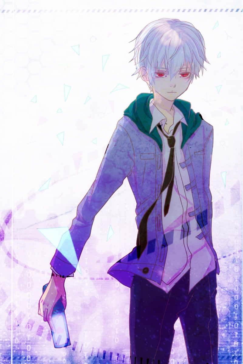 Akise Aru, silver hair, red eyes, SD Phone Wallpaper