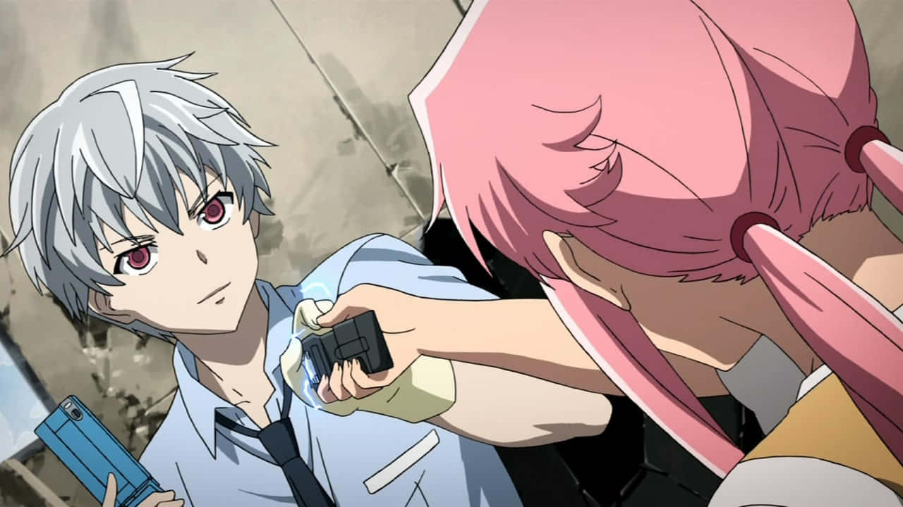 Akise Aru, silver-haired, red eyes, HD Desktop Wallpaper