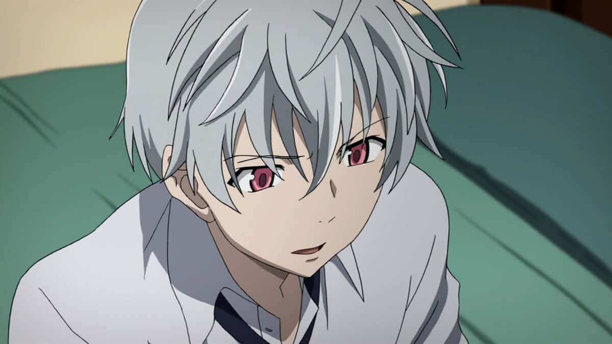 Akise Aru, anime boy, silver hair, SD Desktop Wallpaper