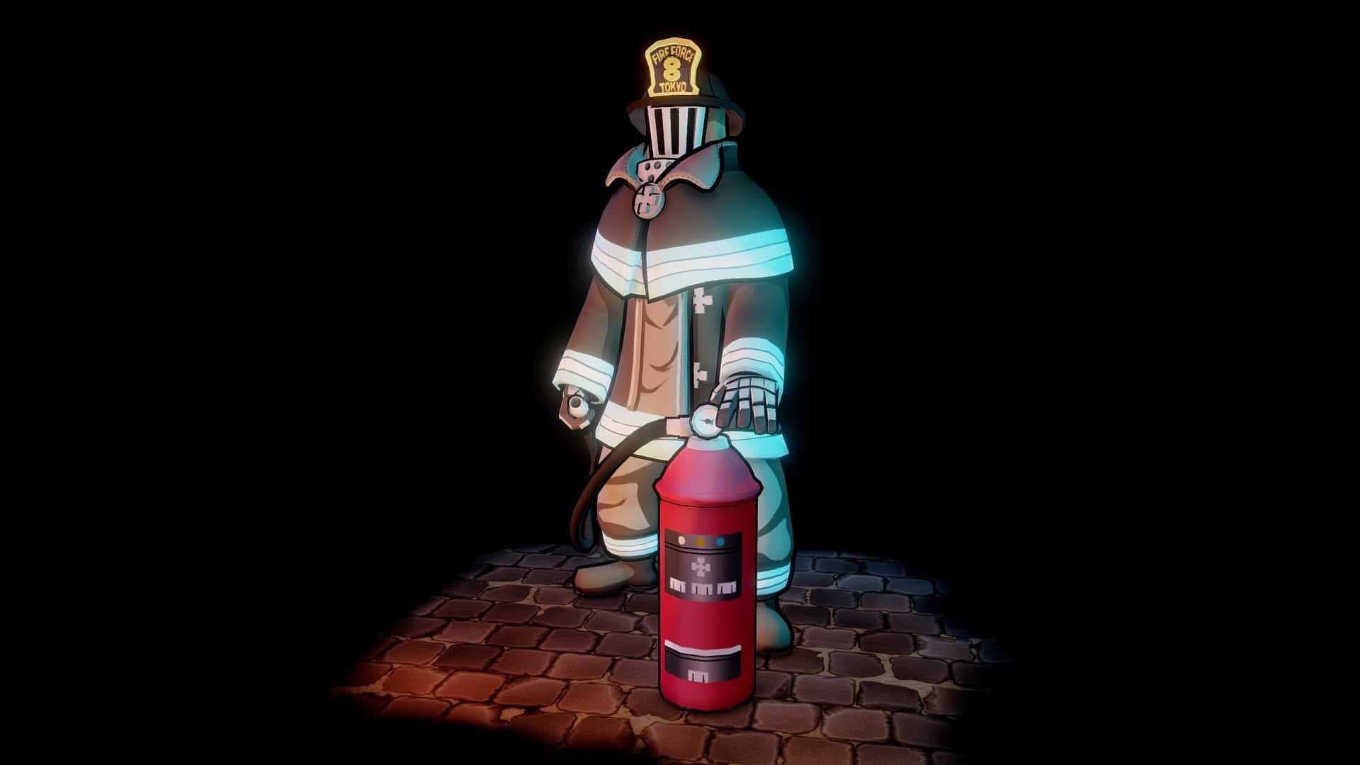 Akitaru Obi, firefighter, glowing gear, Full HD Desktop Wallpaper