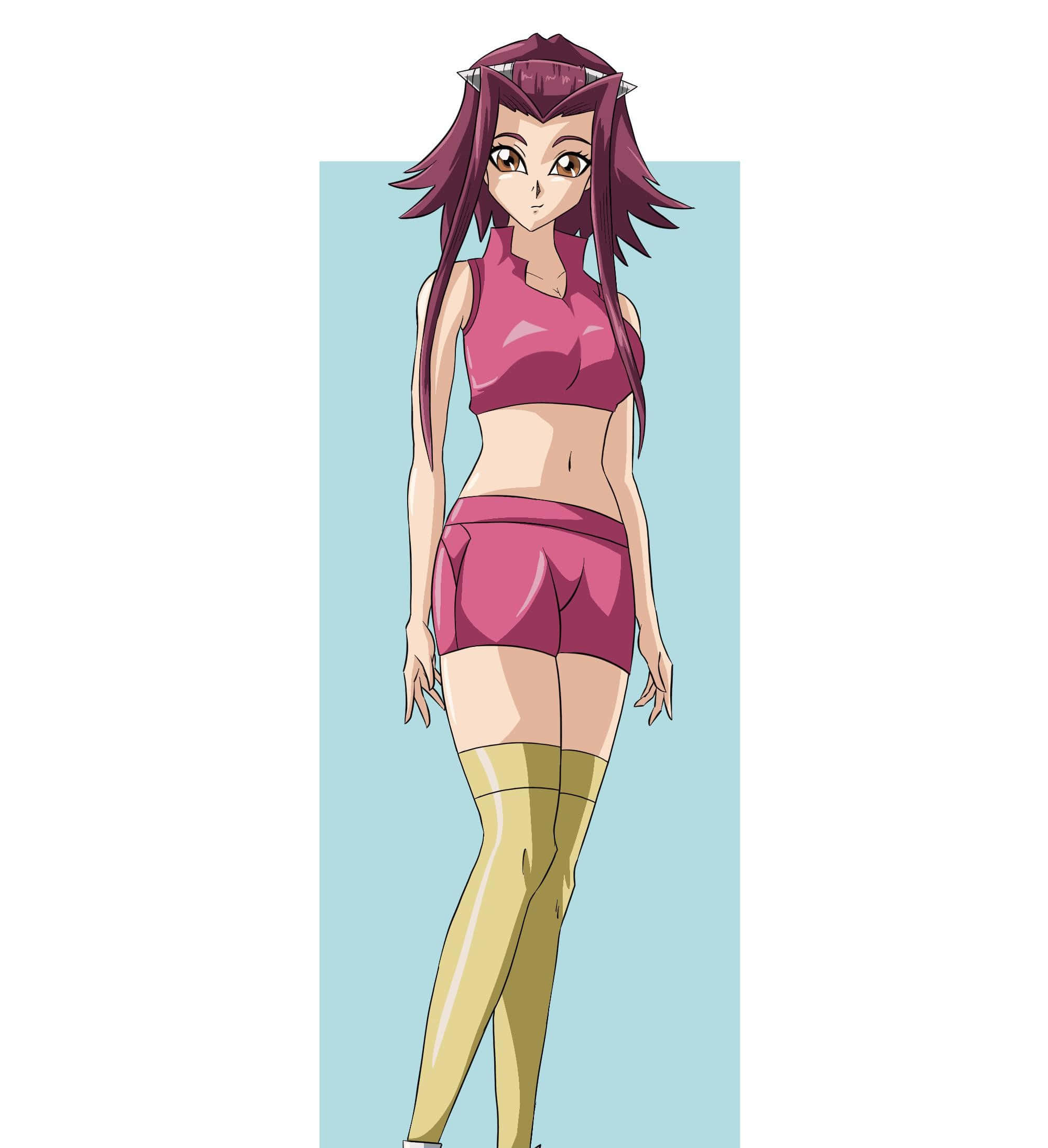 Akiza Izinski, spiky purple hair, pink outfit, Full HD Phone Wallpaper