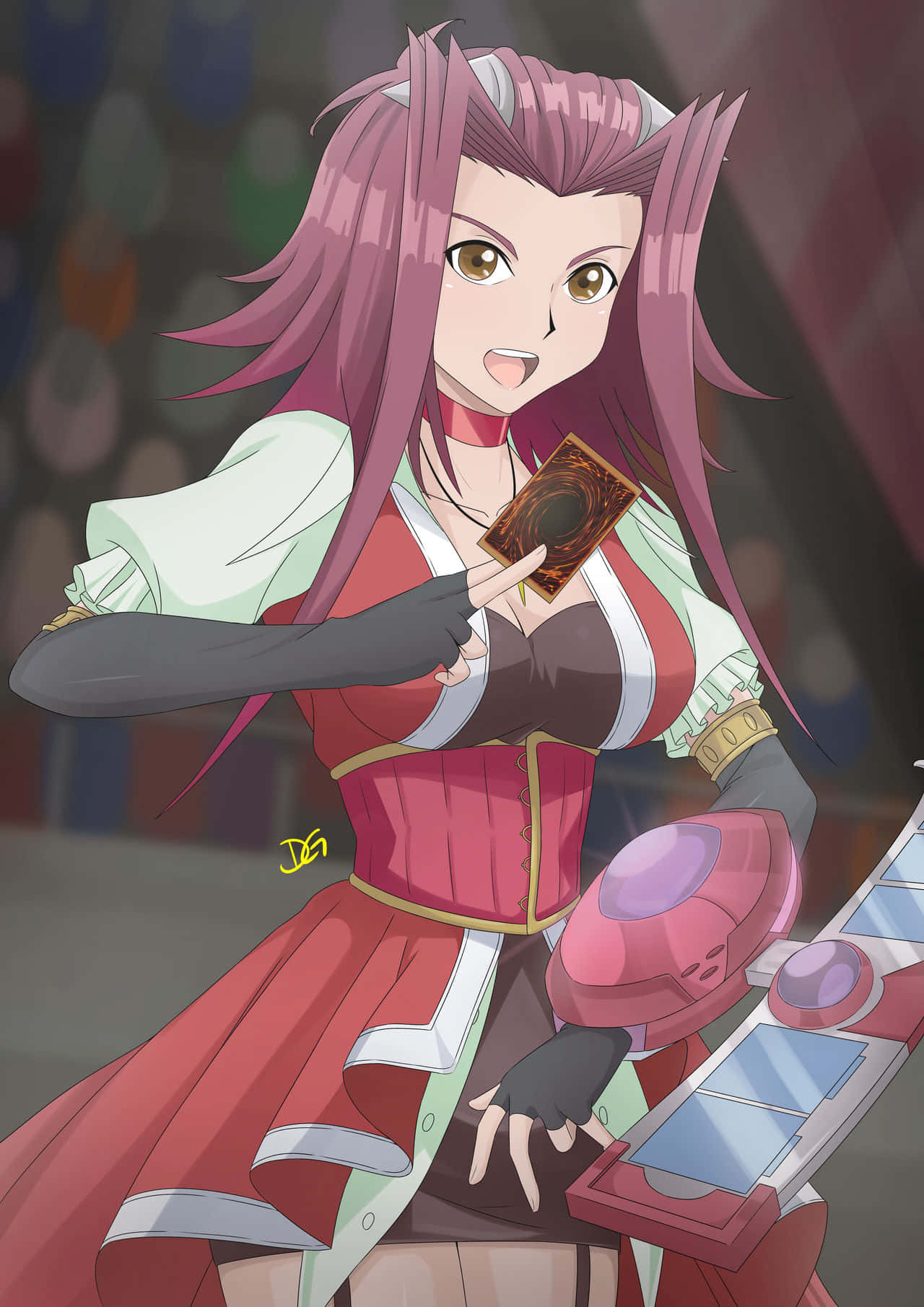 Akiza Izinski, pink hair, card, HD Phone Wallpaper