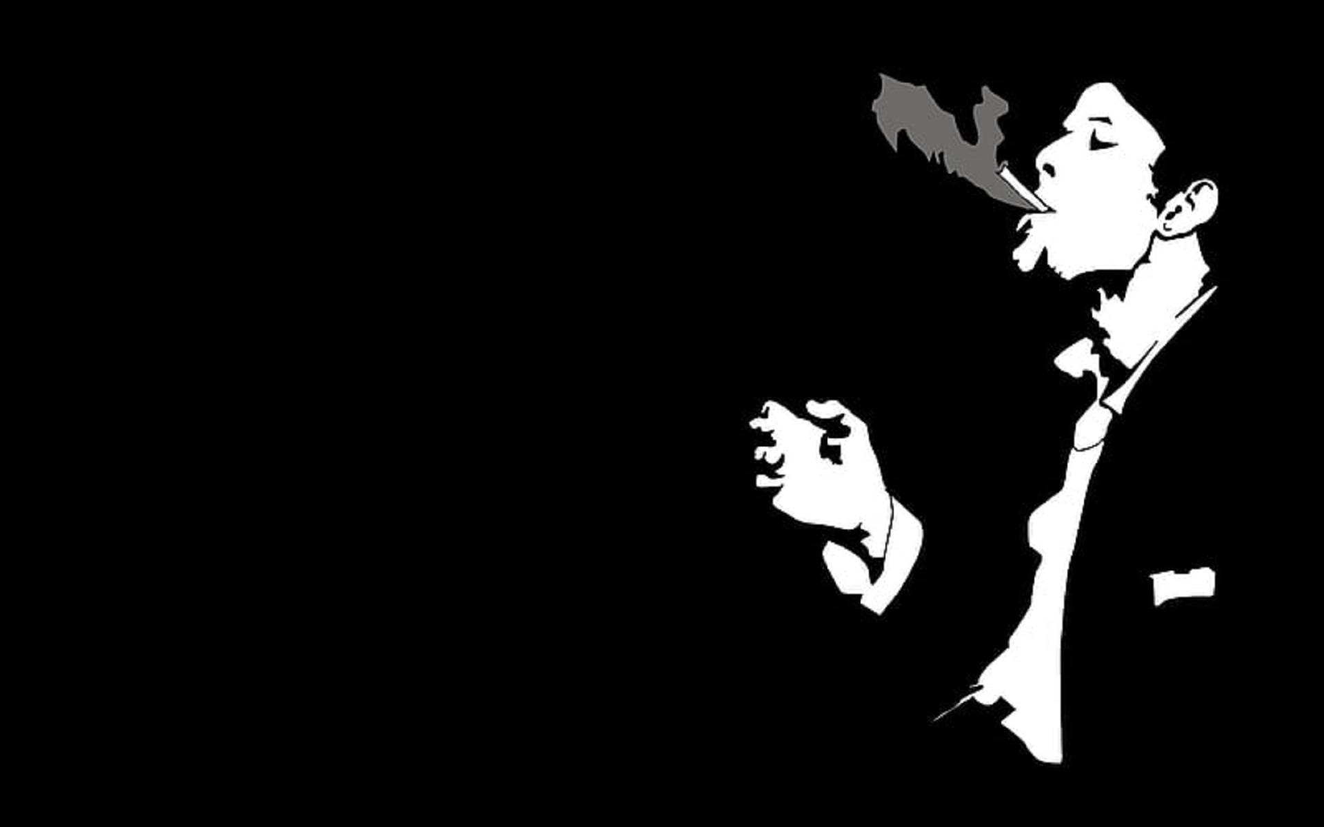 Al Capone, silhouette, suit, Full HD Desktop Wallpaper