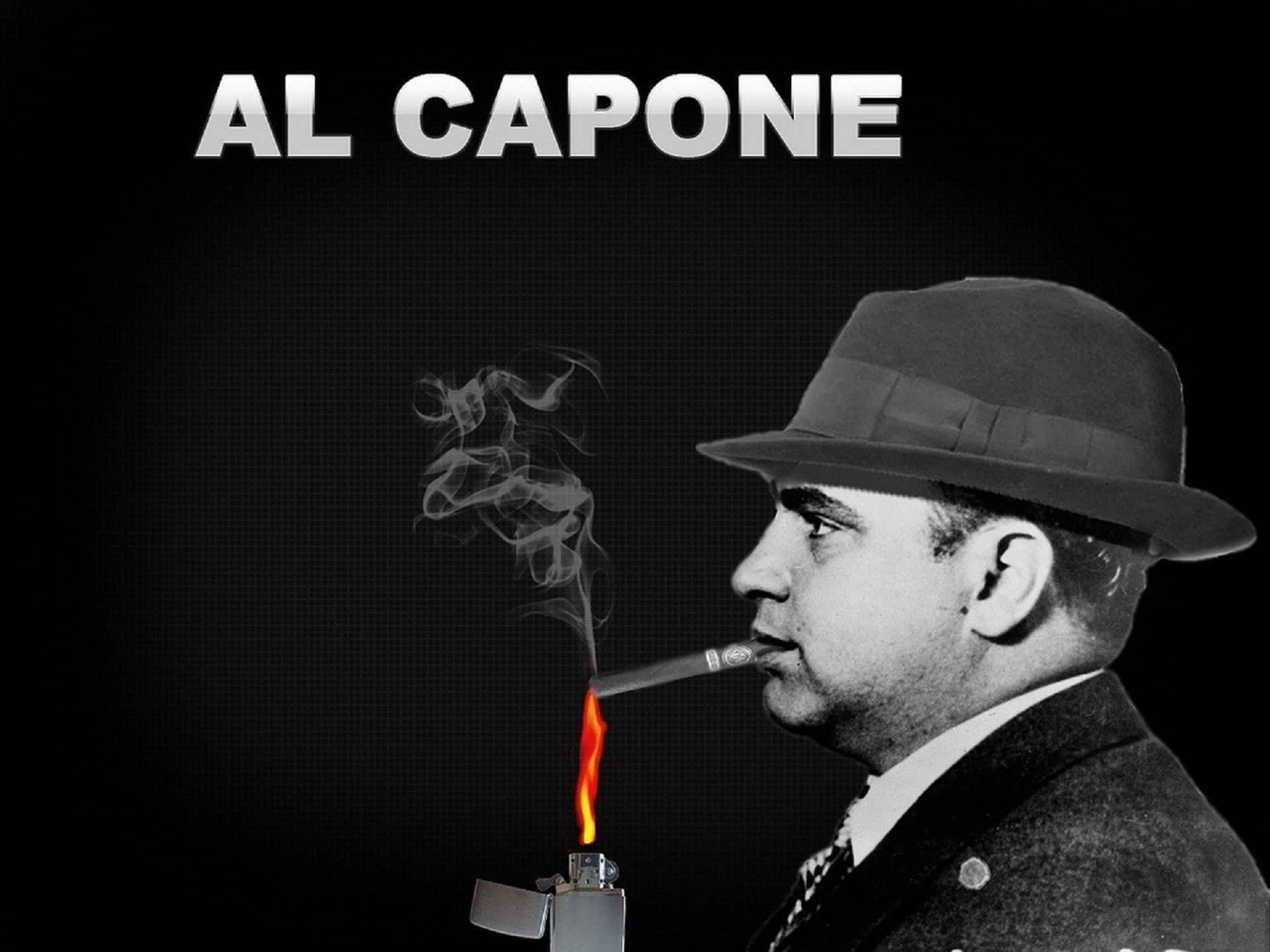Al Capone, black and white portrait, profile, Full HD Desktop Wallpaper
