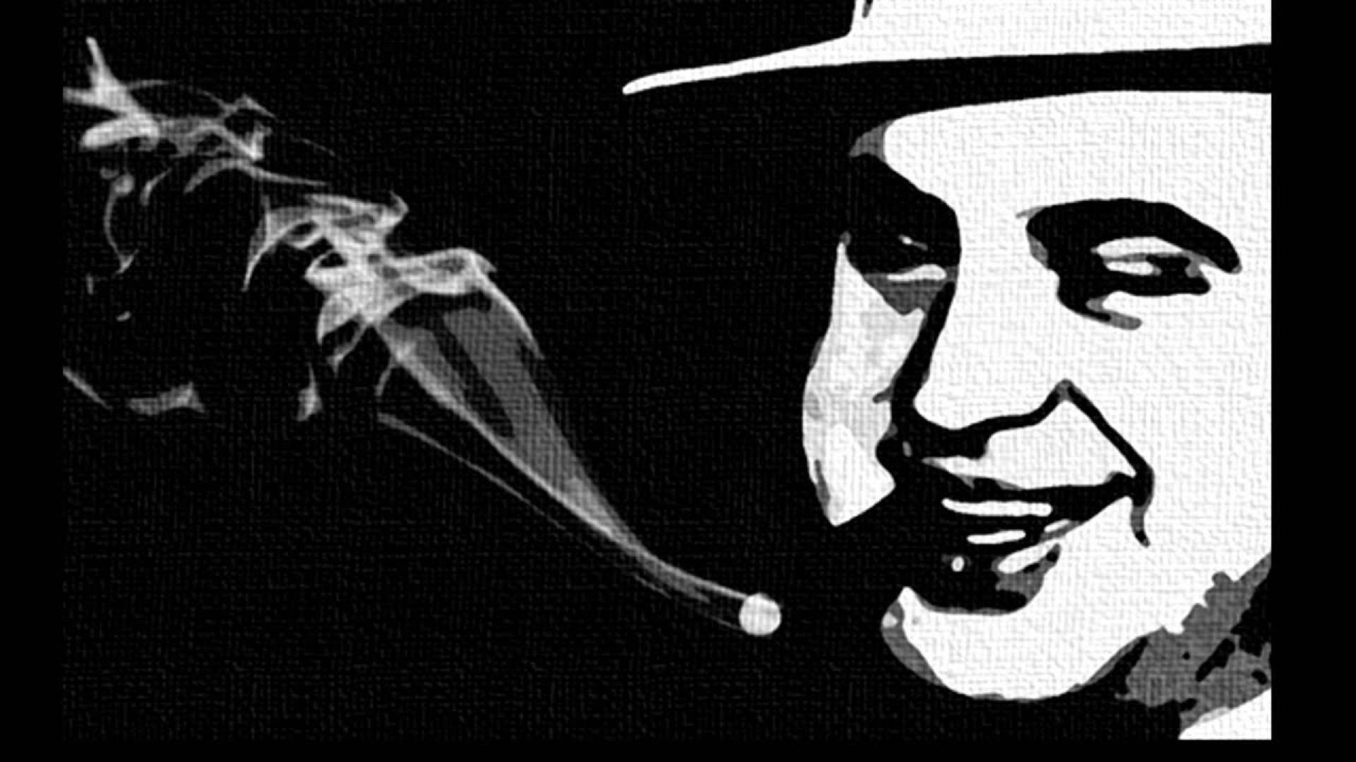 Al Capone, fedora, cigarette, Full HD Desktop Wallpaper