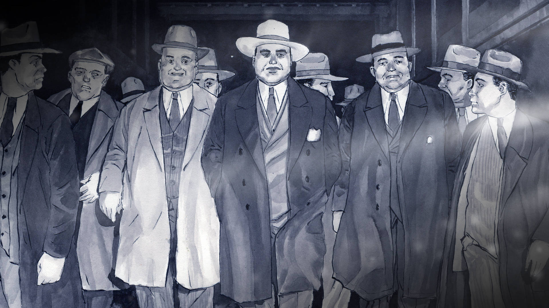 Al Capone, mafia gang, suits, Full HD Desktop Wallpaper