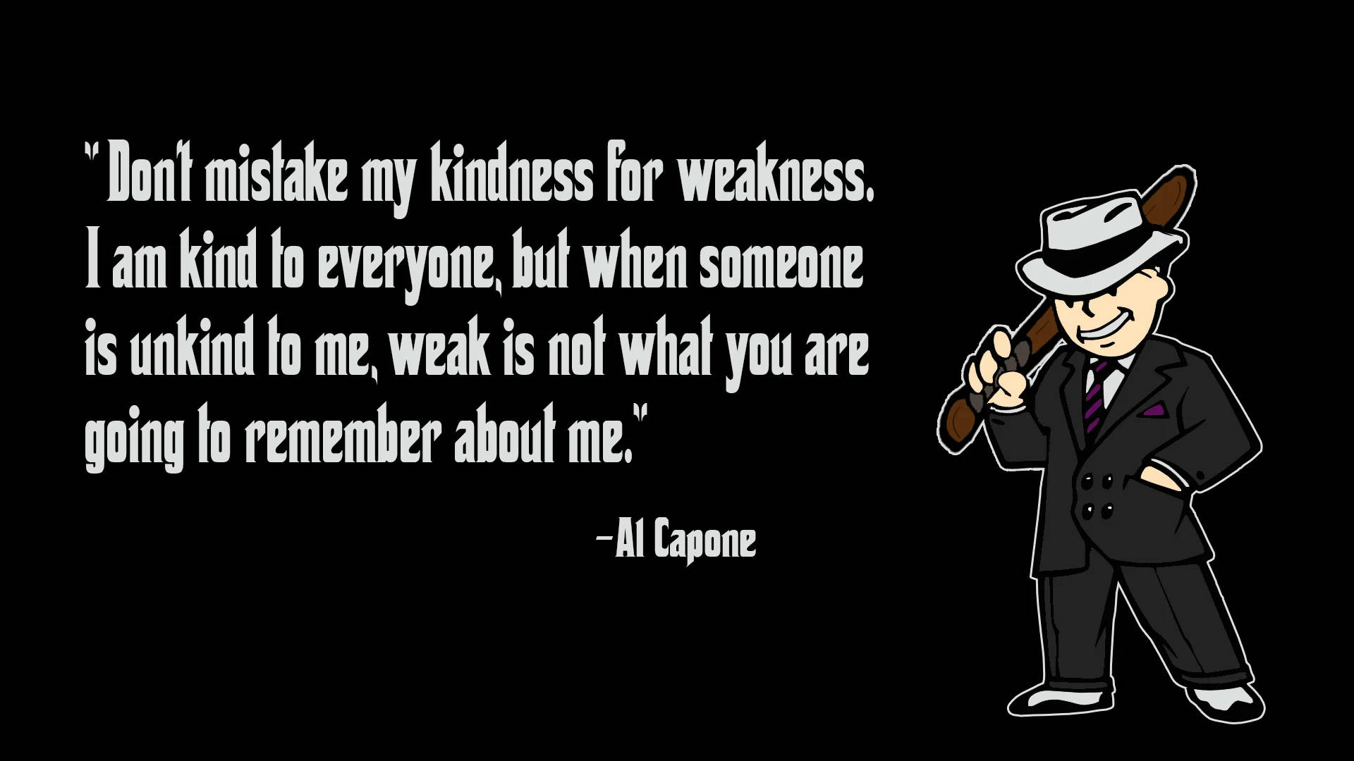 Al Capone, famous quote, cartoon gangster, Full HD Desktop Wallpaper