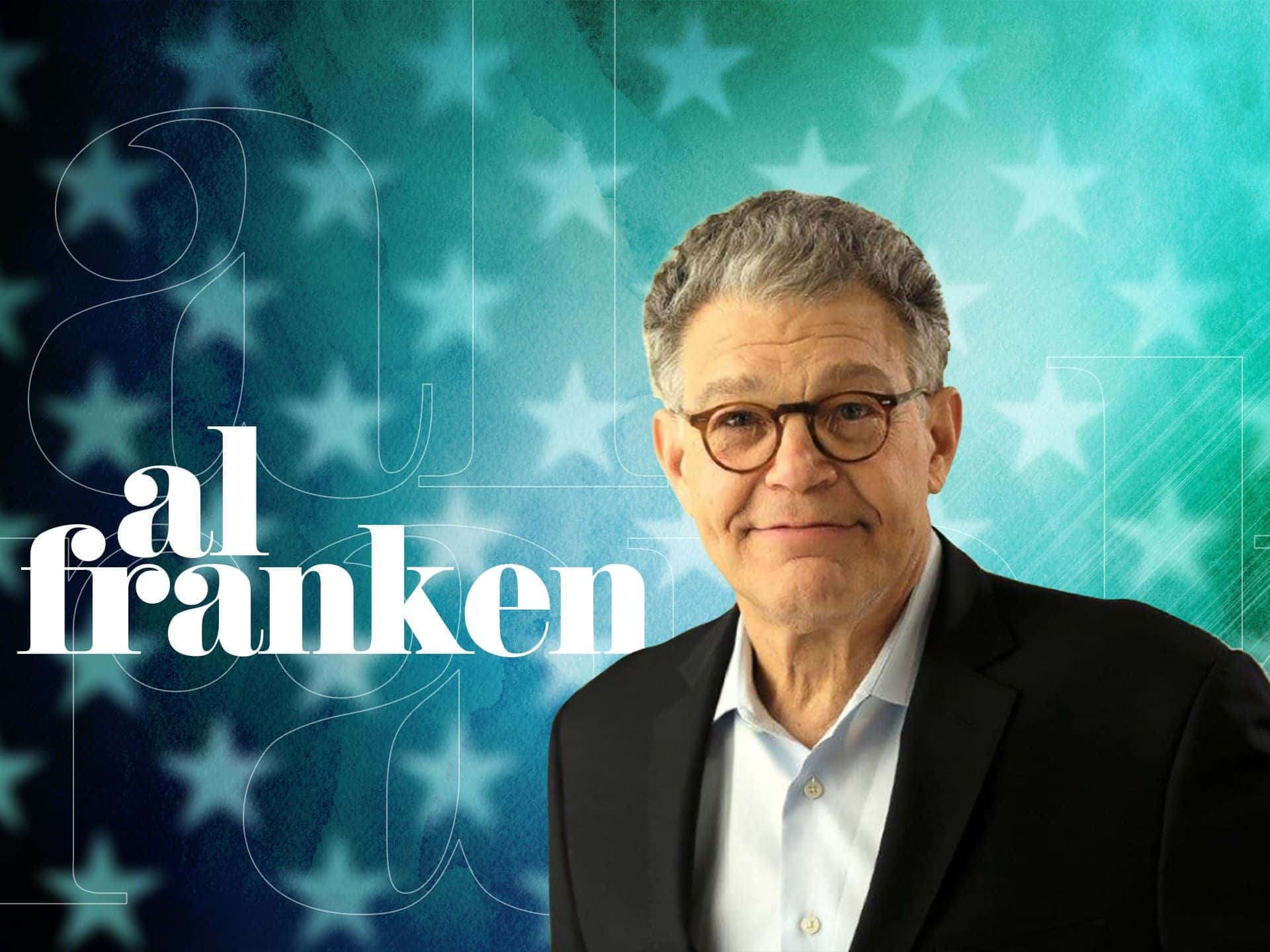 Al Franken, suit, blue starry background, Full HD Desktop Wallpaper