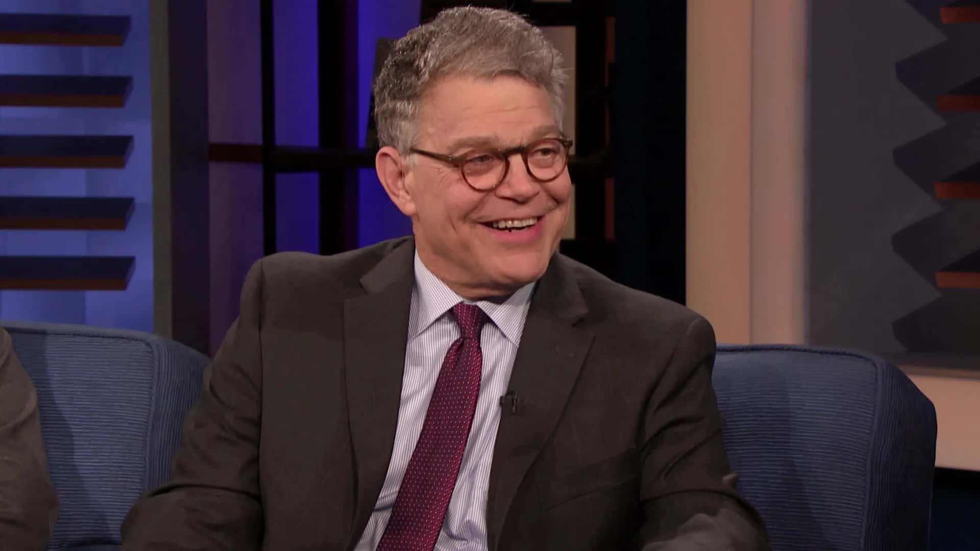 Al Franken, blue couch, studio setting, Full HD Desktop Wallpaper