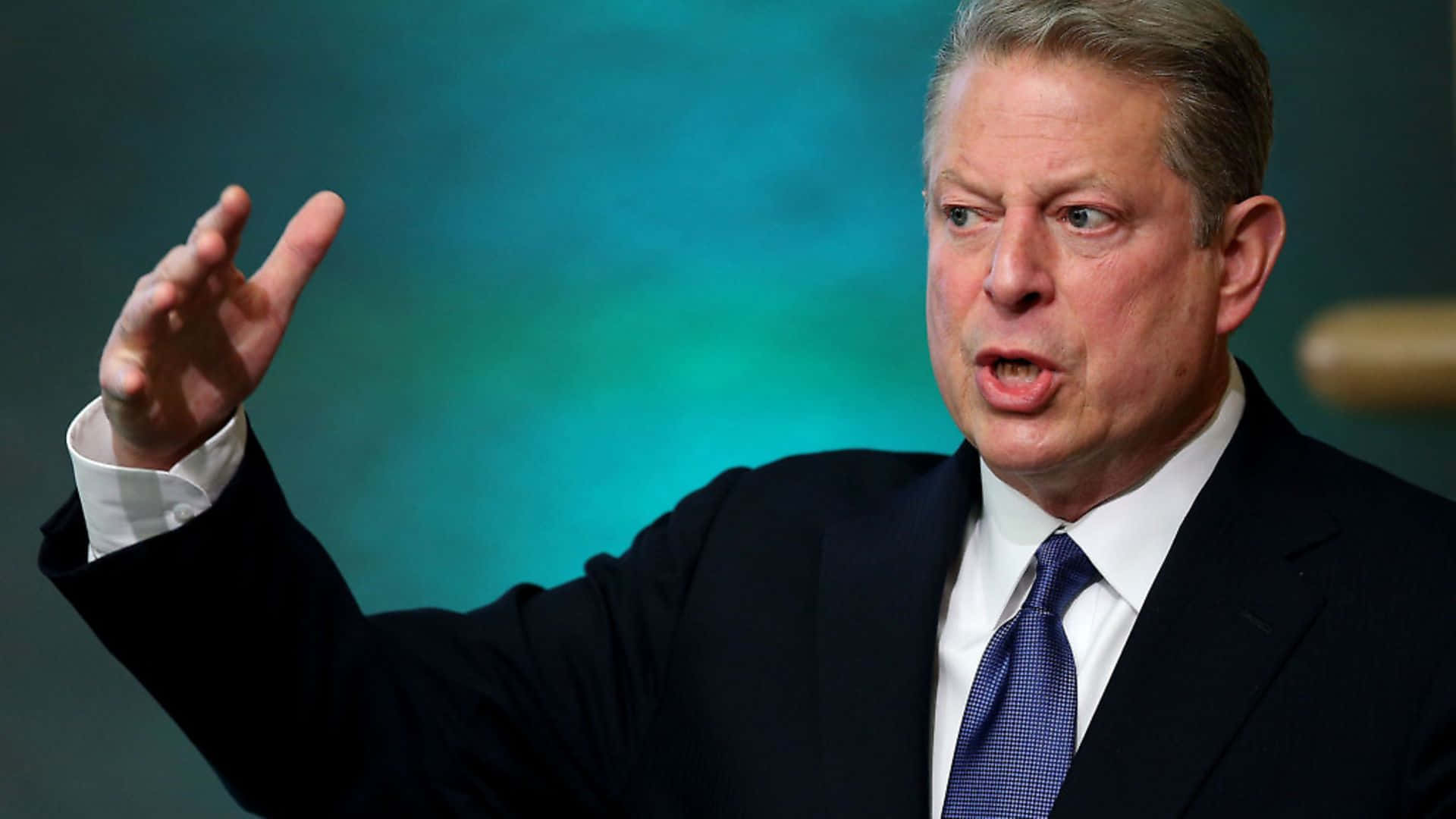 Al Gore, dark suit, blue tie, Full HD Desktop Wallpaper