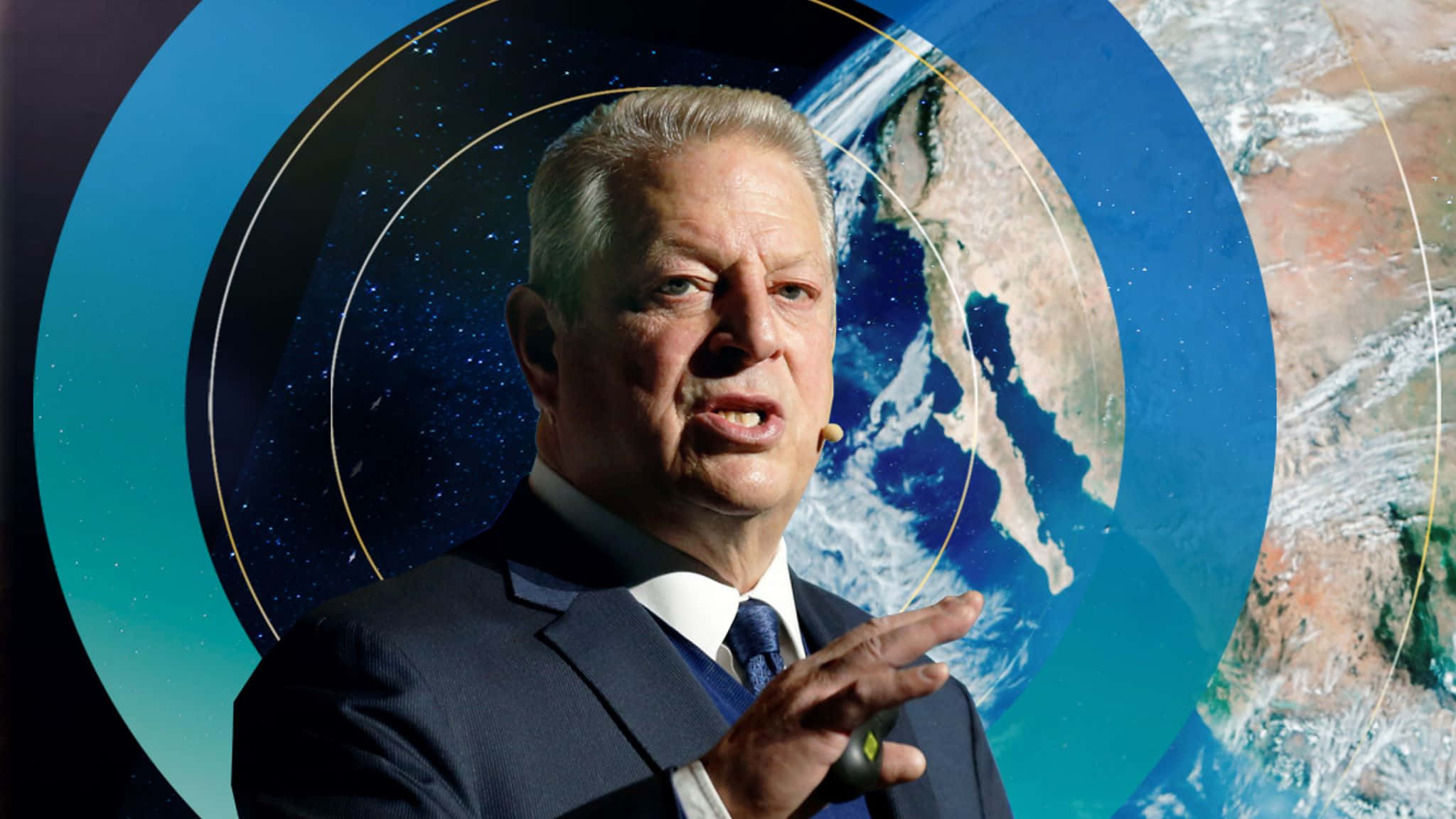 Al Gore, cosmic backdrop, Earth, Full HD Desktop Wallpaper